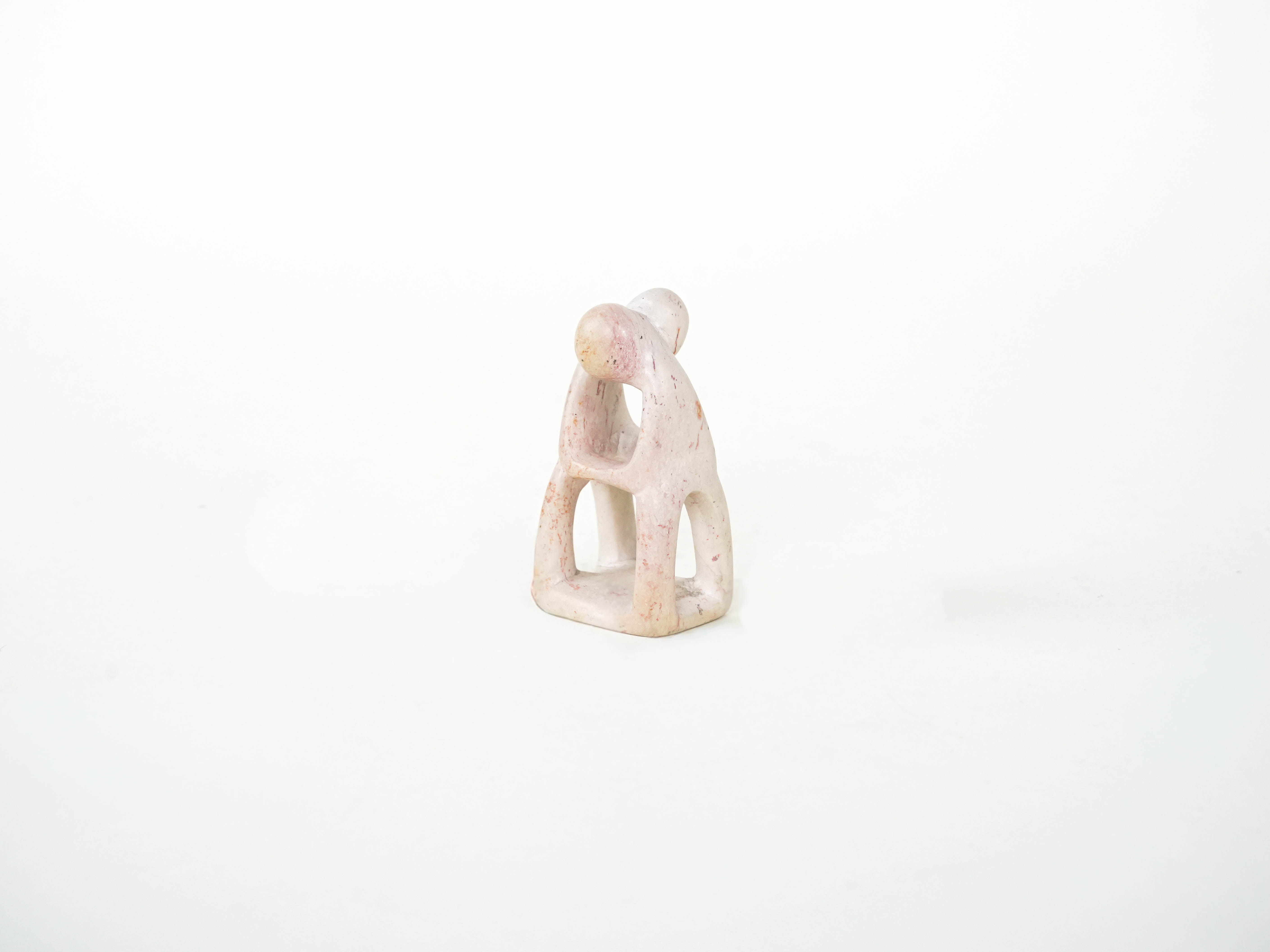 Abstrakte Skulptur Creme 1980er Jahre