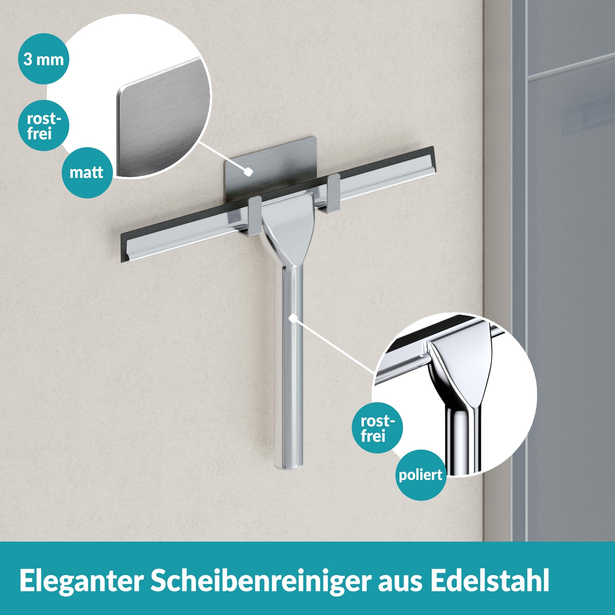 Duschabzieher Chrom Silber