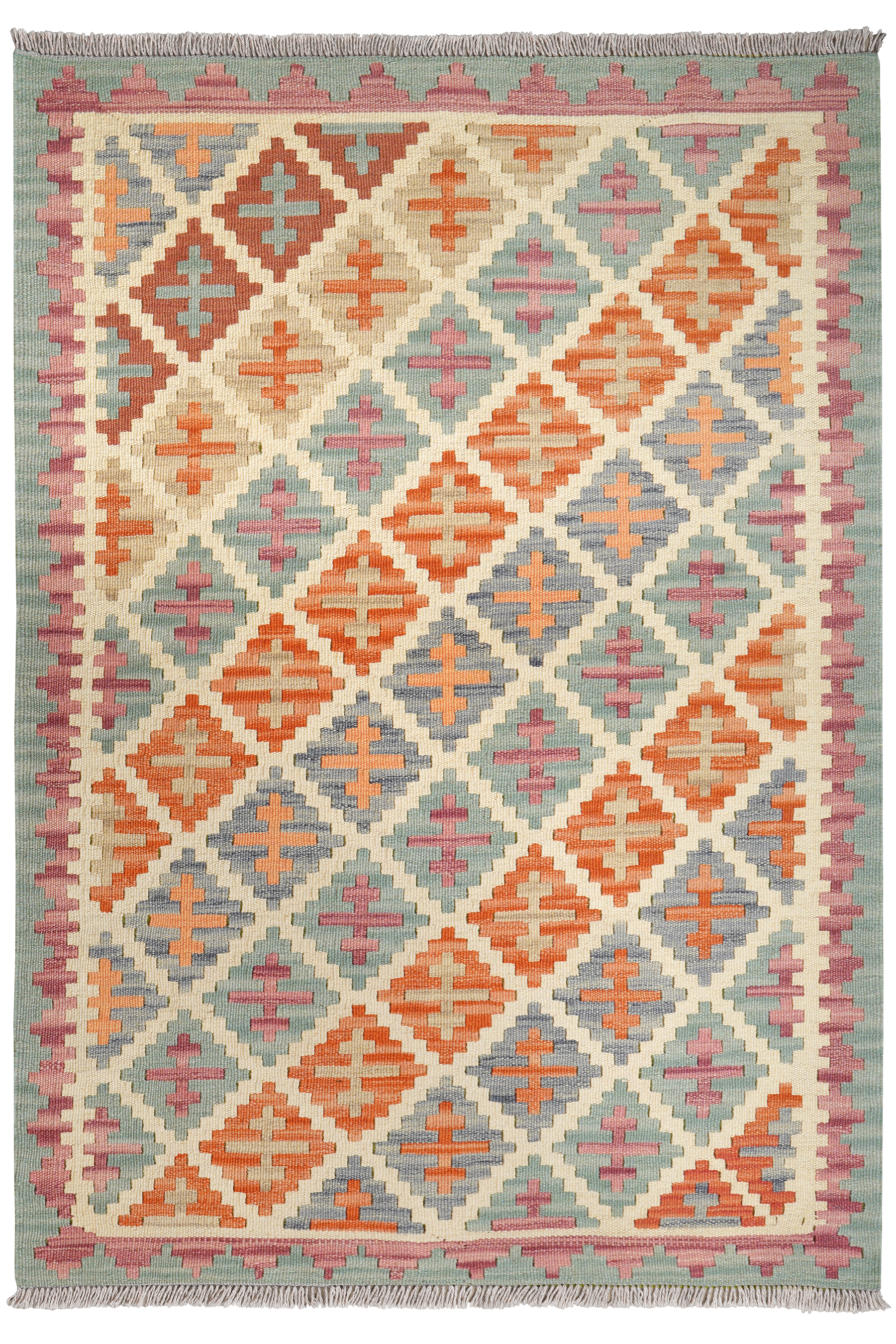 Kelim Gashgai Teppich Wolle Beige