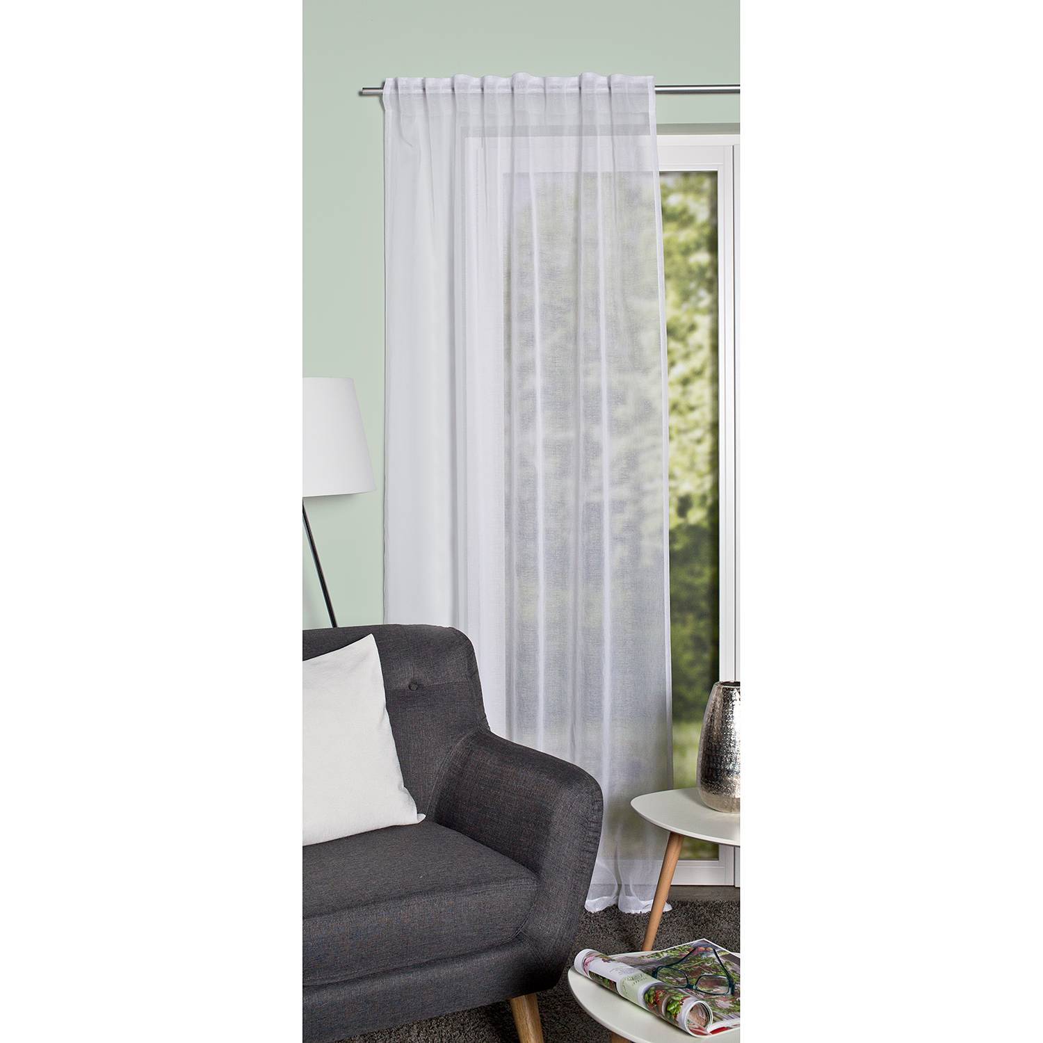 Fertiggardine Dolly Polyester Weiß 140 x 245 cm