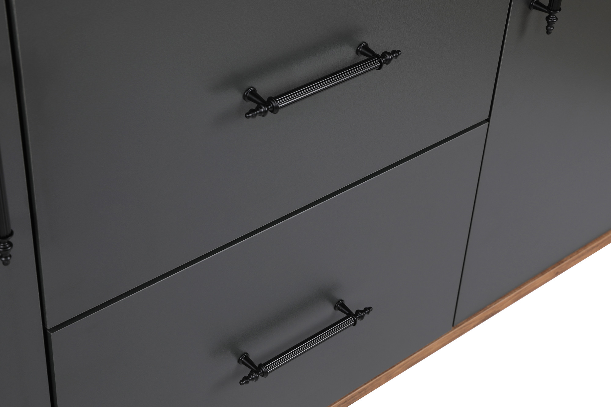 Console table Wood Walnut Anthracite