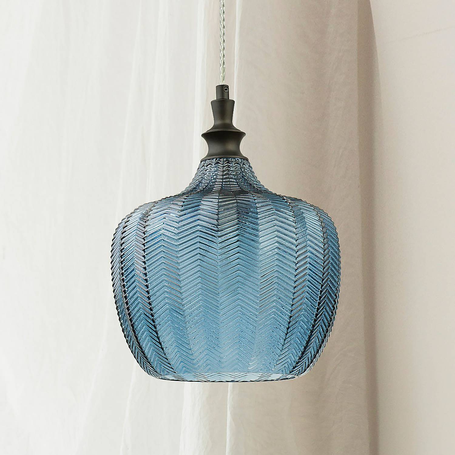 Loni Pendelleuchte Aluminium Blau 1-flammig