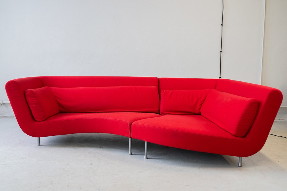 Vintage Yang Modulares Sofa Kvadrat Divina-Stoff Rot