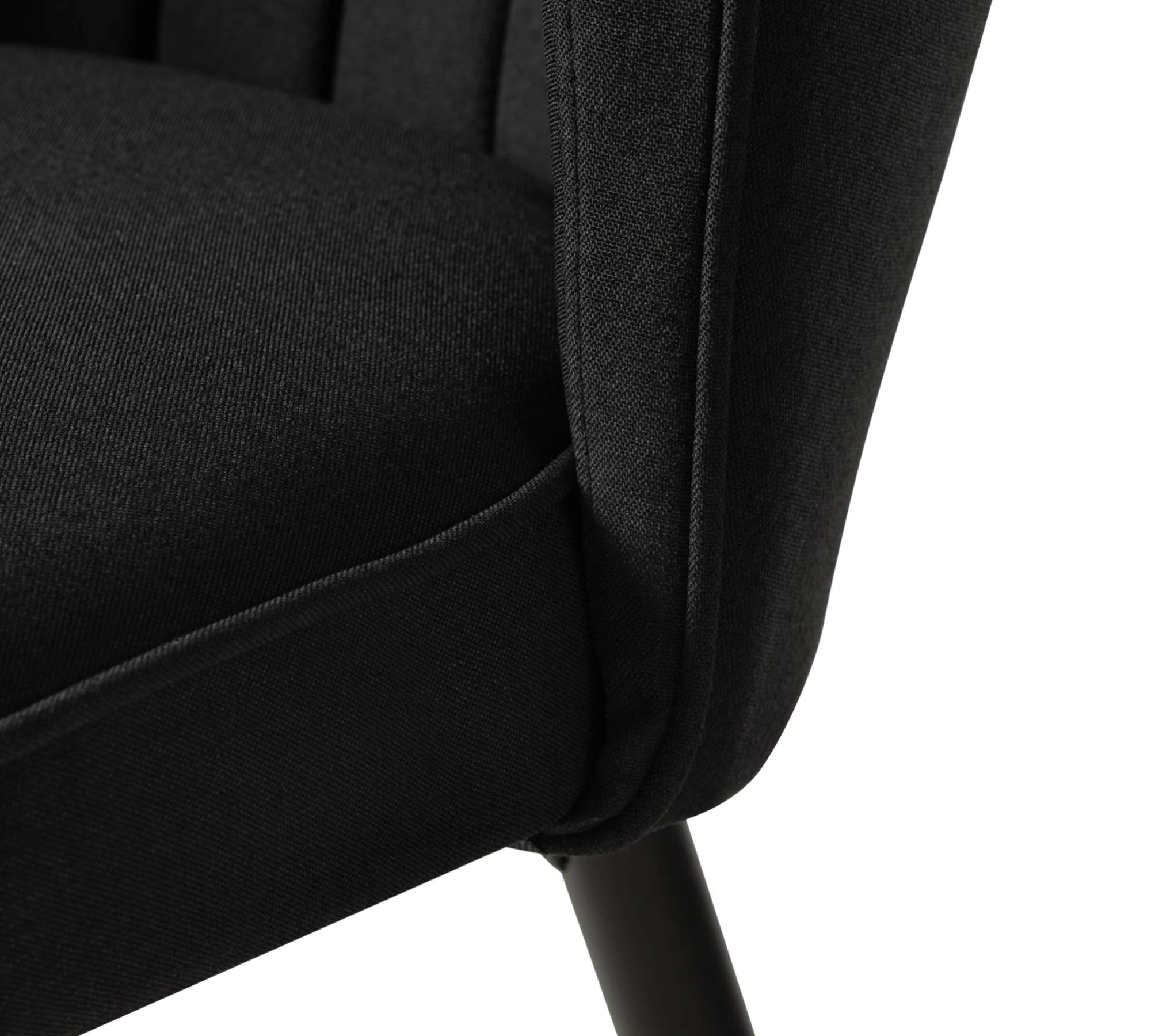 Upholstered chair woven fabric beech black