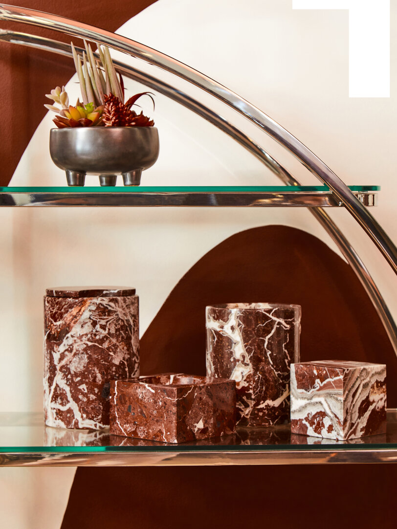 Salmo Ciotola Quadrata Marmo Rosso