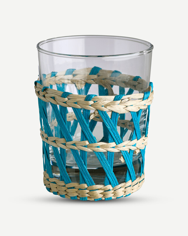 6x Reed Drinking Glasses Set Multicolor Reliving