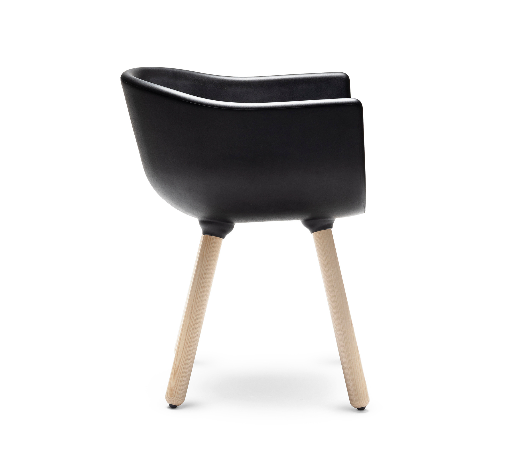 Tulip S Sedia con braccioli Plastica Legno Nero