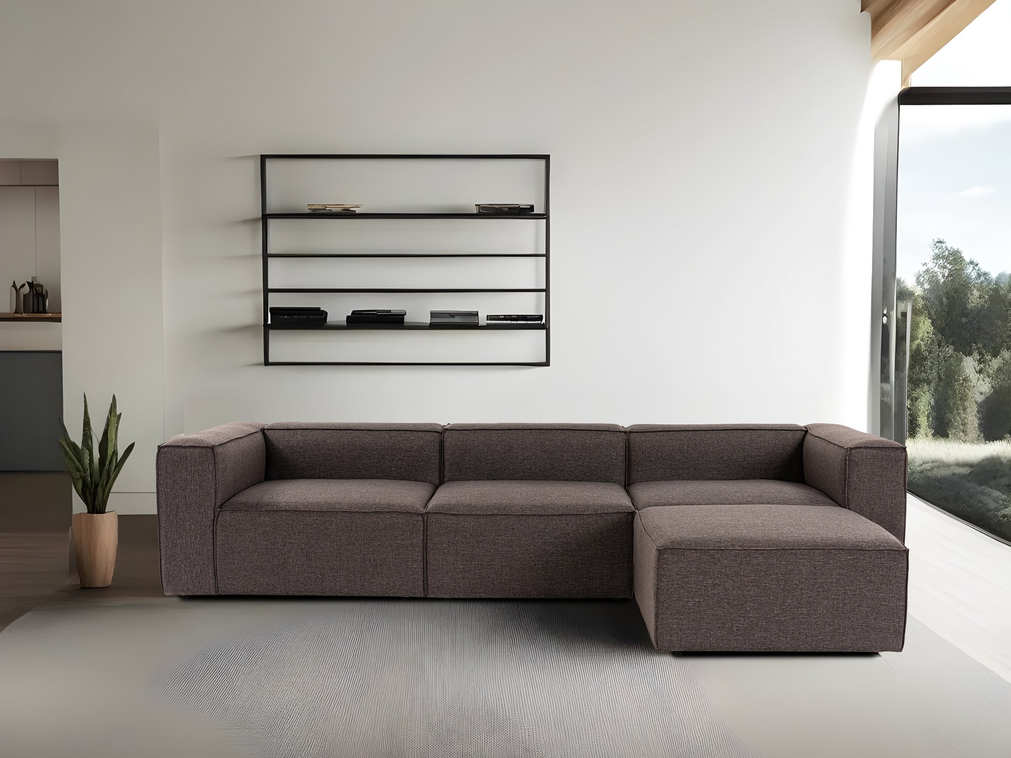 Fora corner sofa dark brown