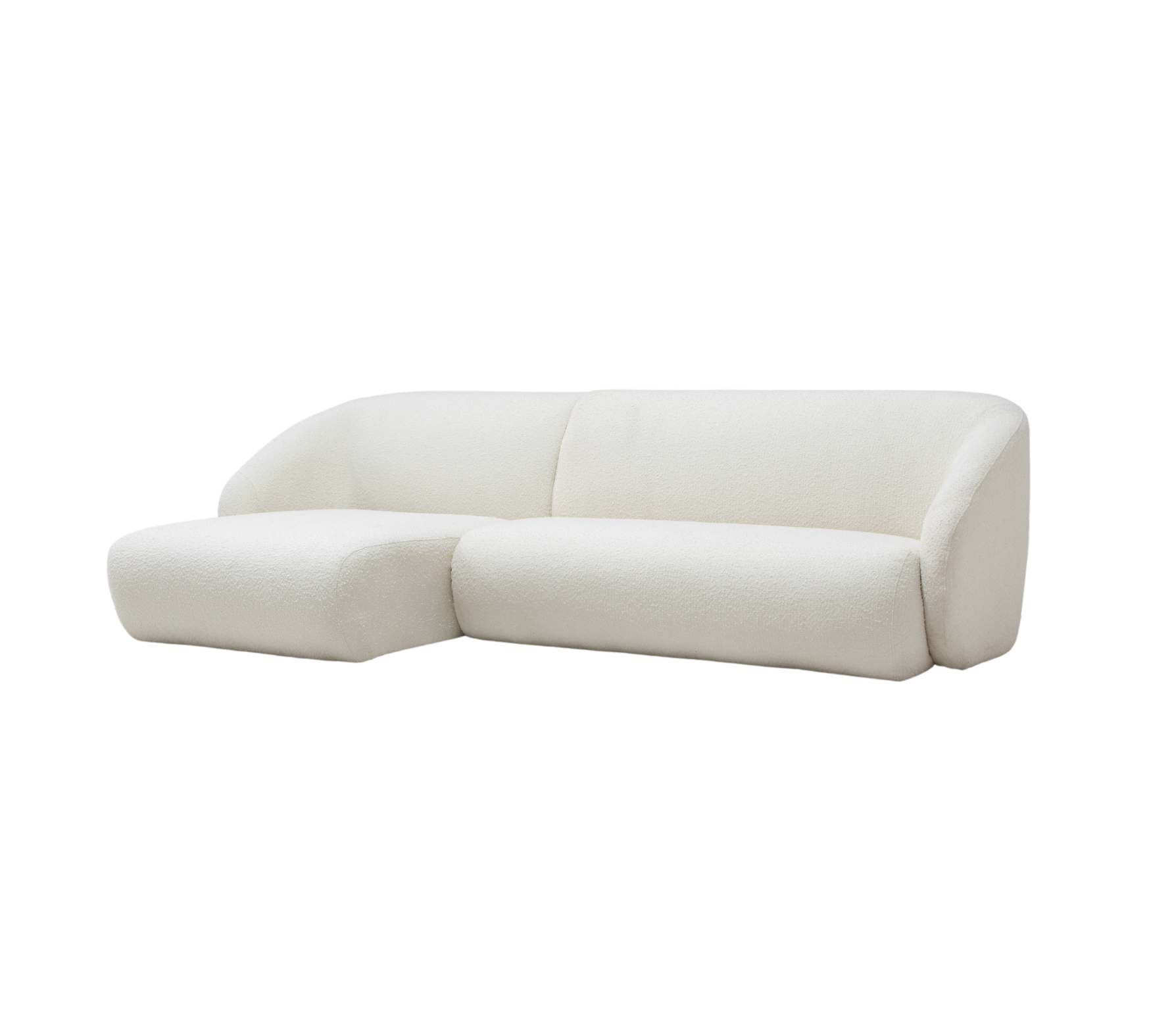 Blanca 3-Sitzer Sofa Récamiere Links Bouclé Off-White