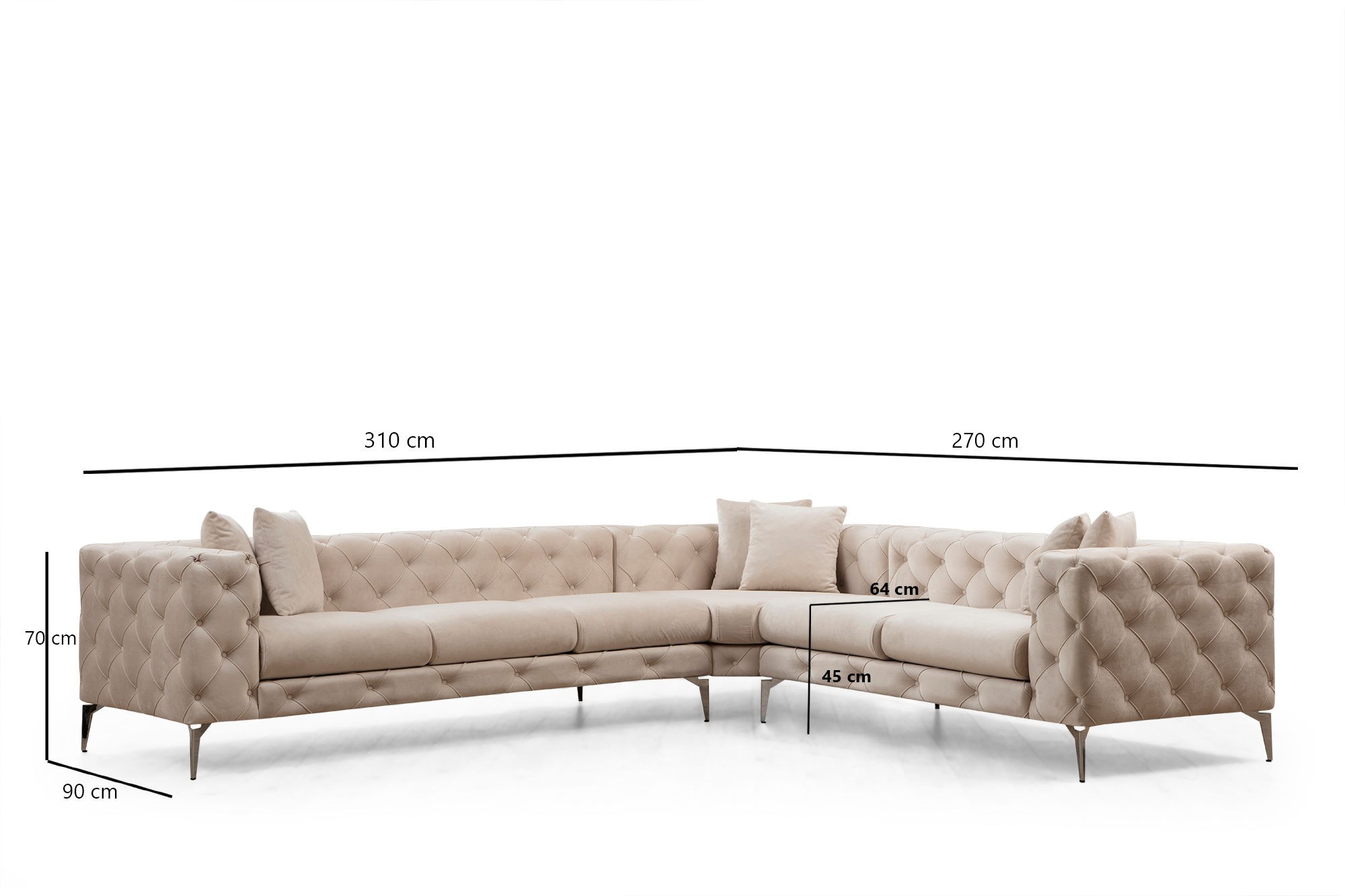 As corner sofa right ecru