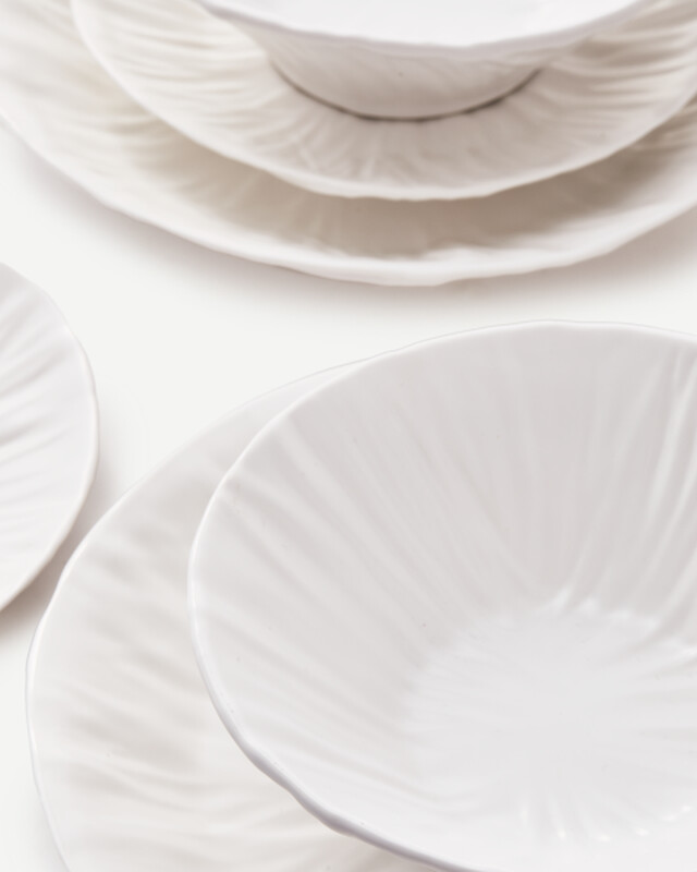 2x Packed Plate Ceramic White