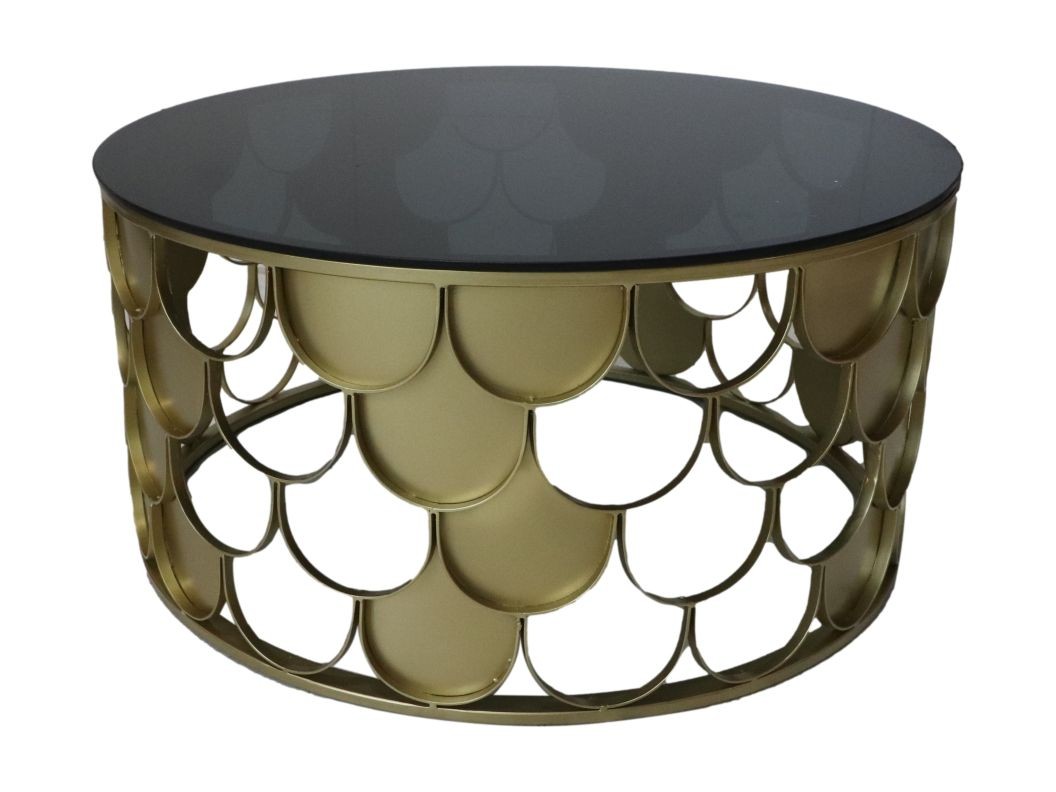 Runder Couchtisch Metall Glas ø80cm
