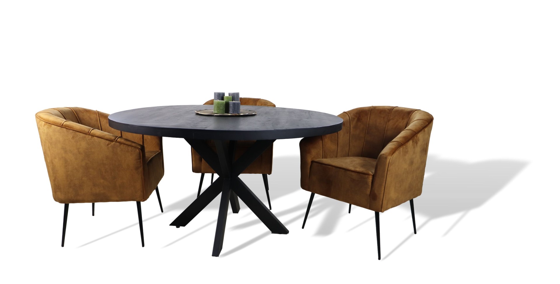 Melbourne Runder Esstisch Mangoholz Metall ø130cm