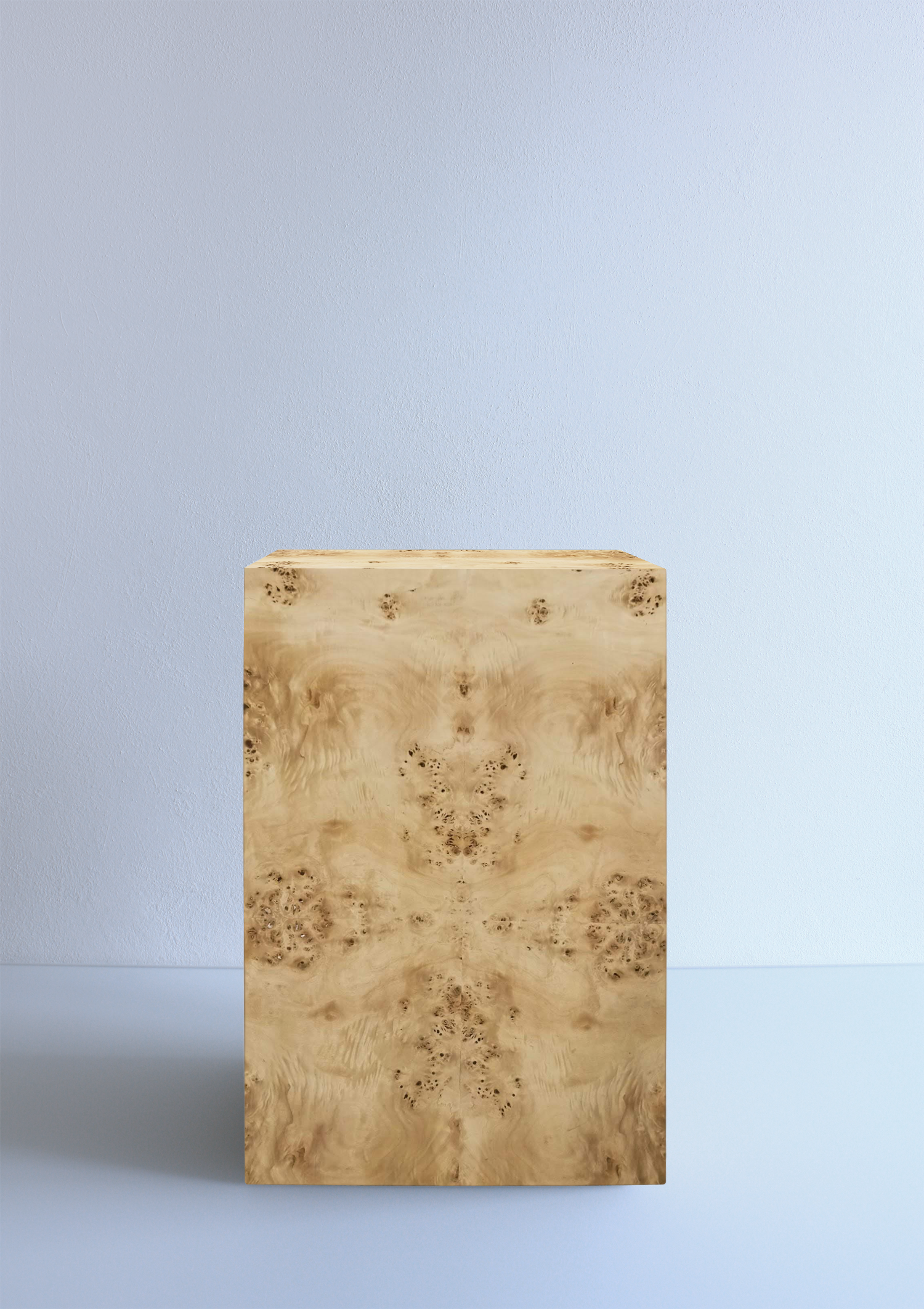 Side table burl poplar wood brown