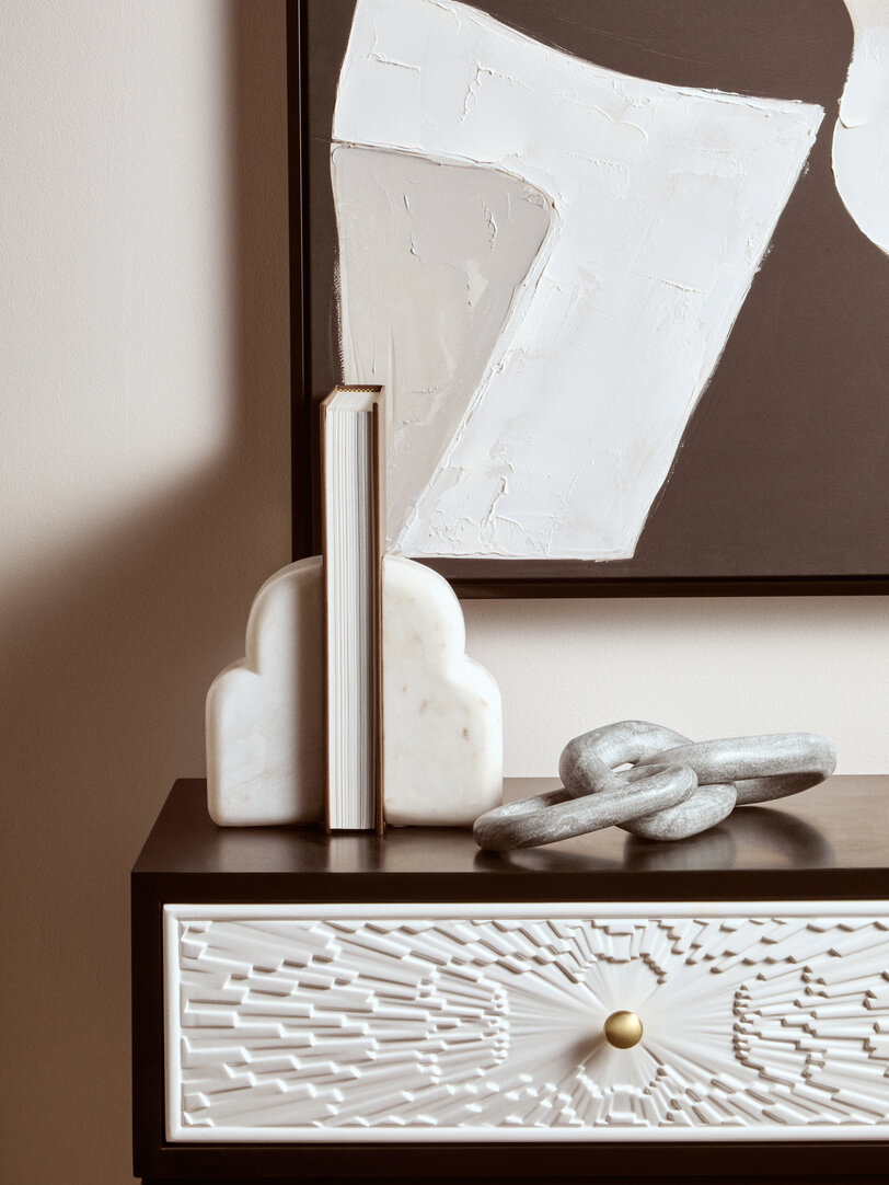 2x Savio Bookends Marble White