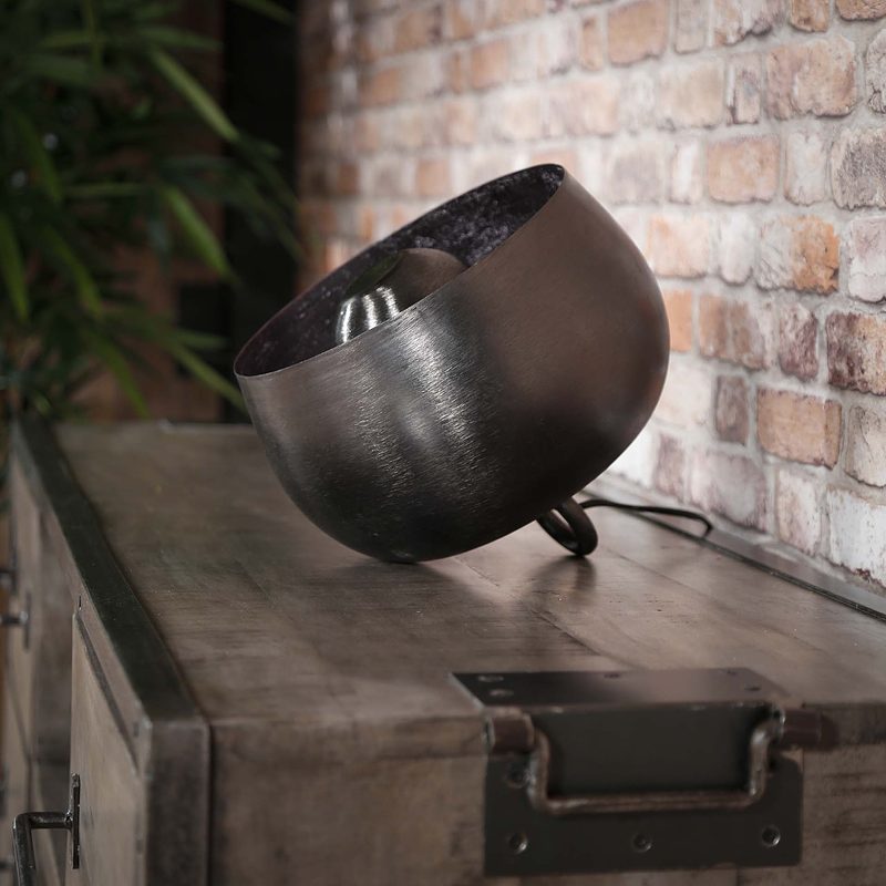 Tischleuchte Metall Schwarz Nickel