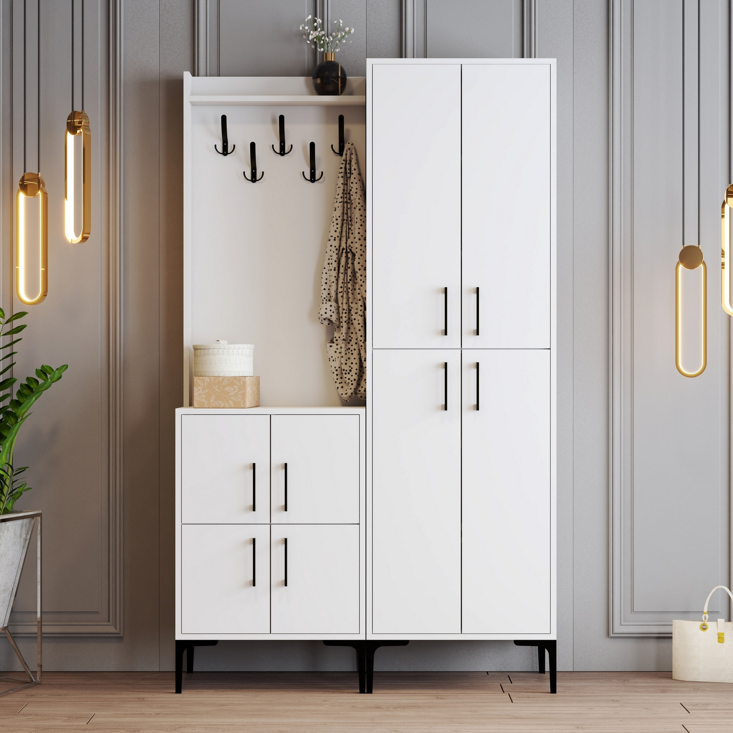 Ana Wardrobe White 120cm x 200cm