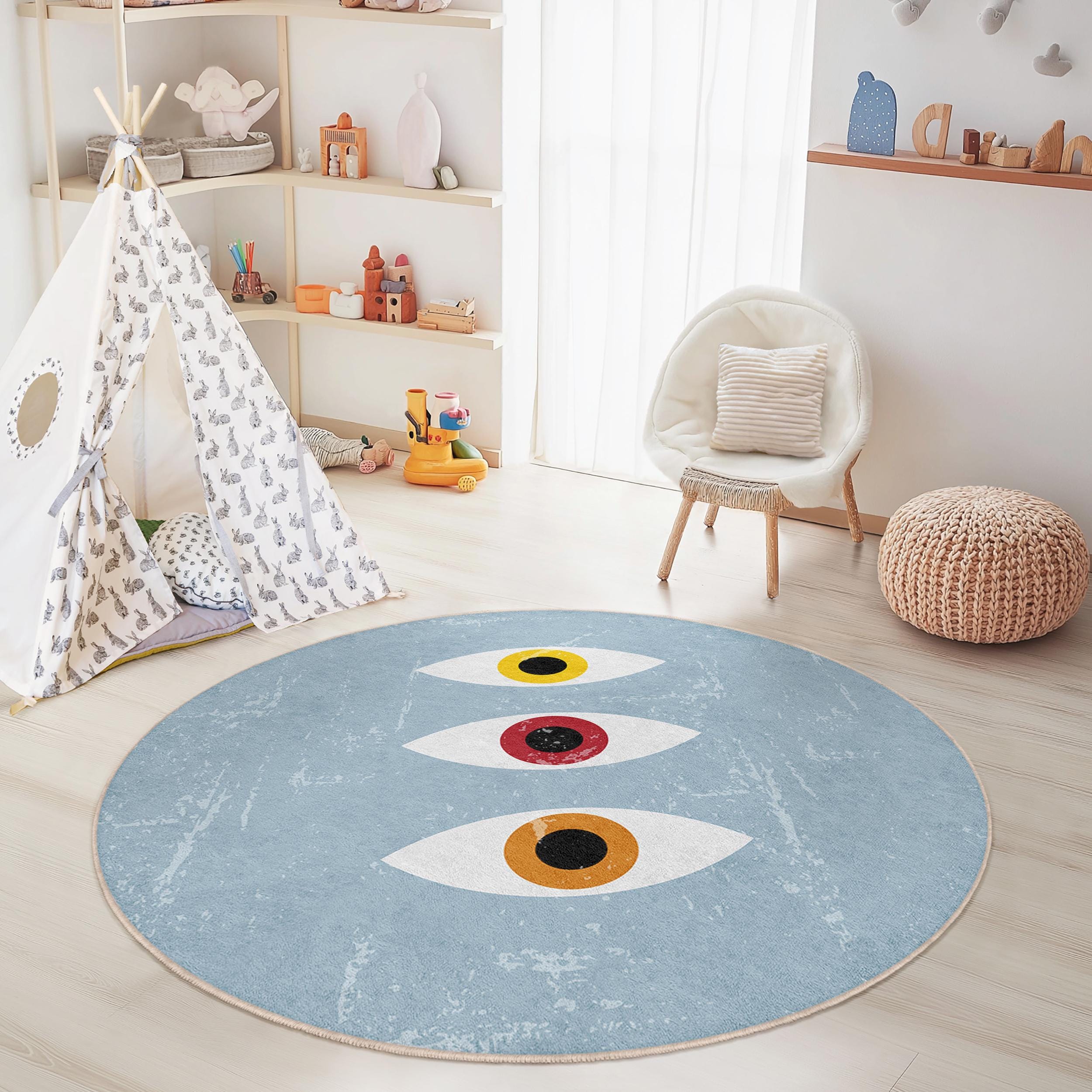 Children's rug Multicolored Ø120cm