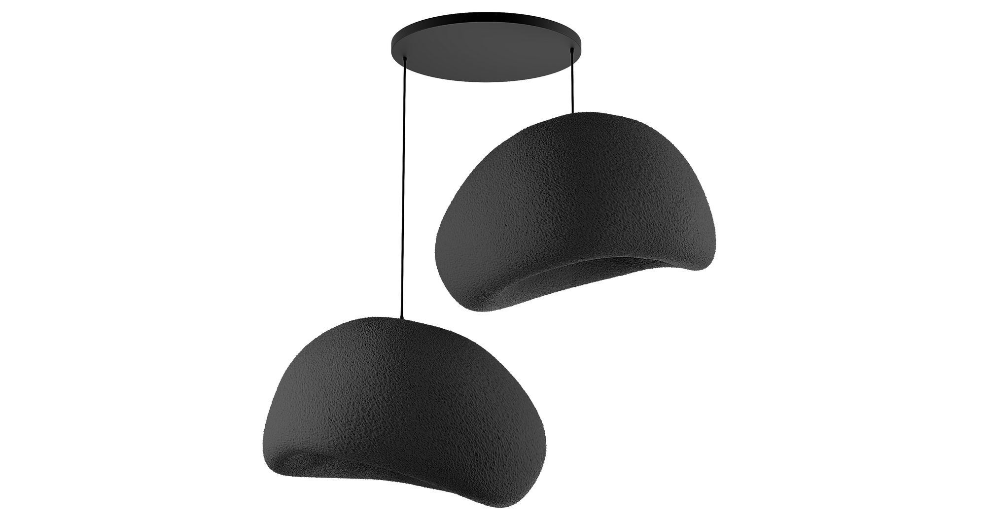 2-Flammig Wabi Sabi Dustfalls Pendelleuchte Schwarz