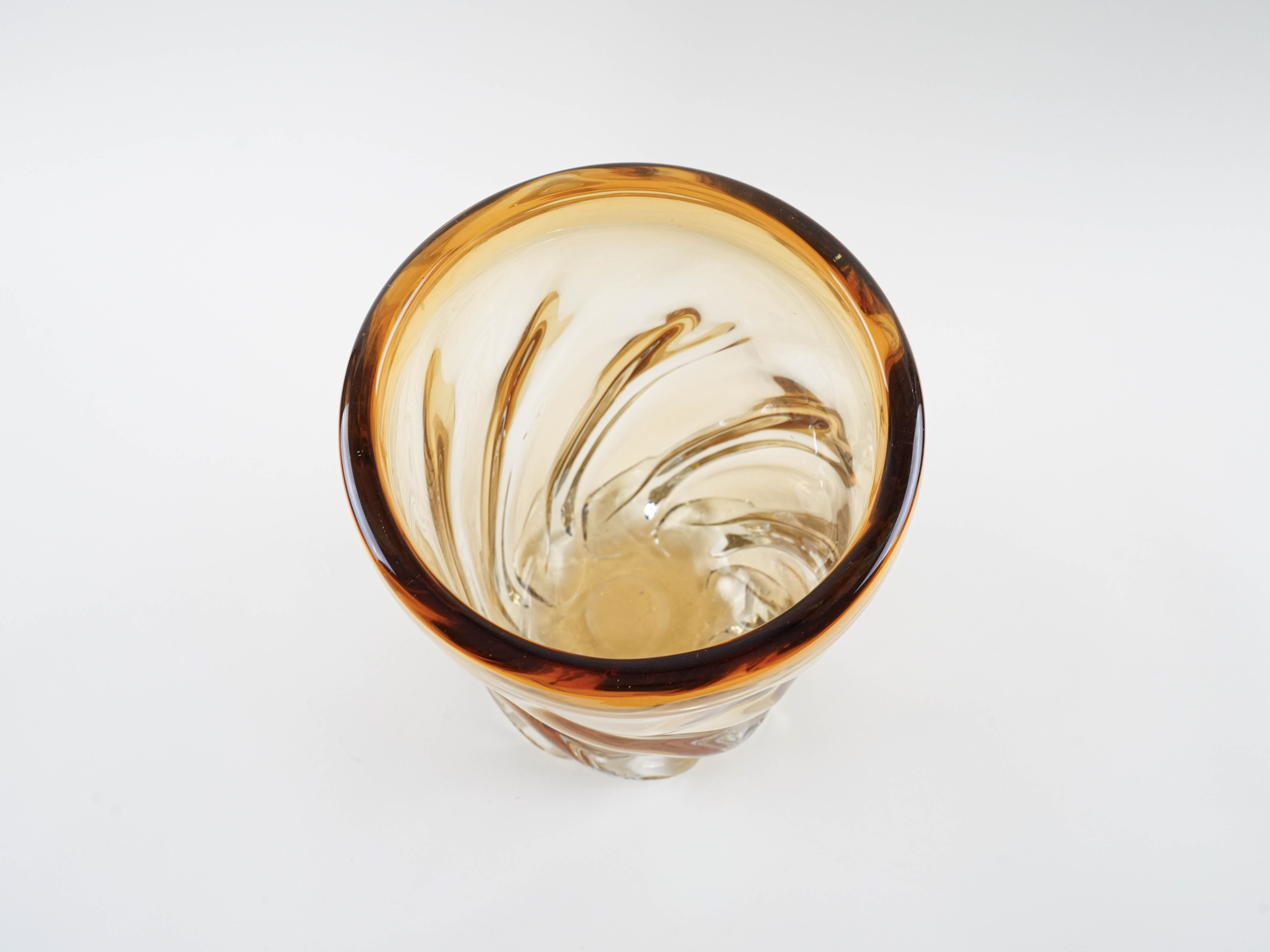 Decorative glass vase Yellow 1960s