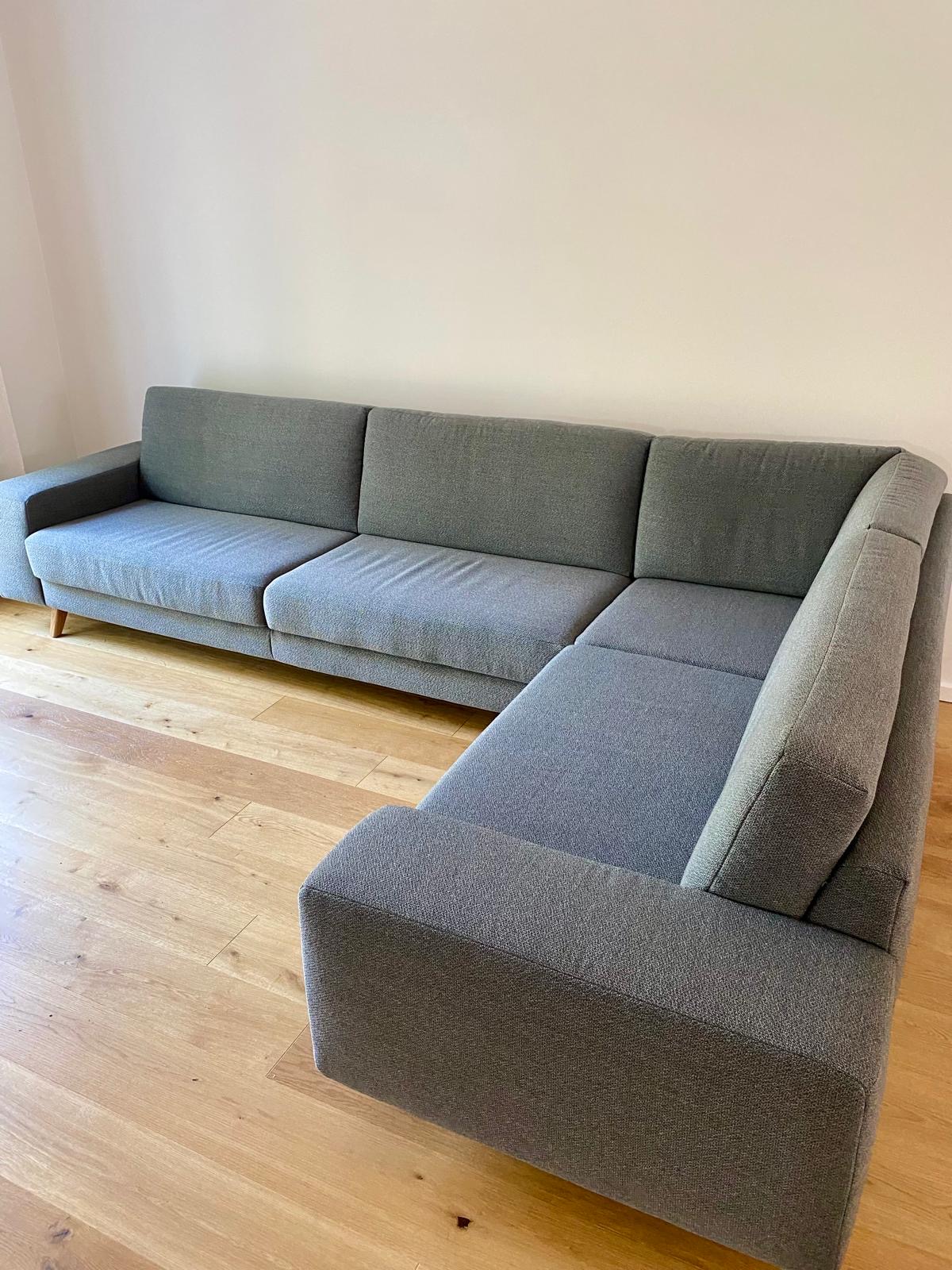 Ecksofa Baumwolle Grau