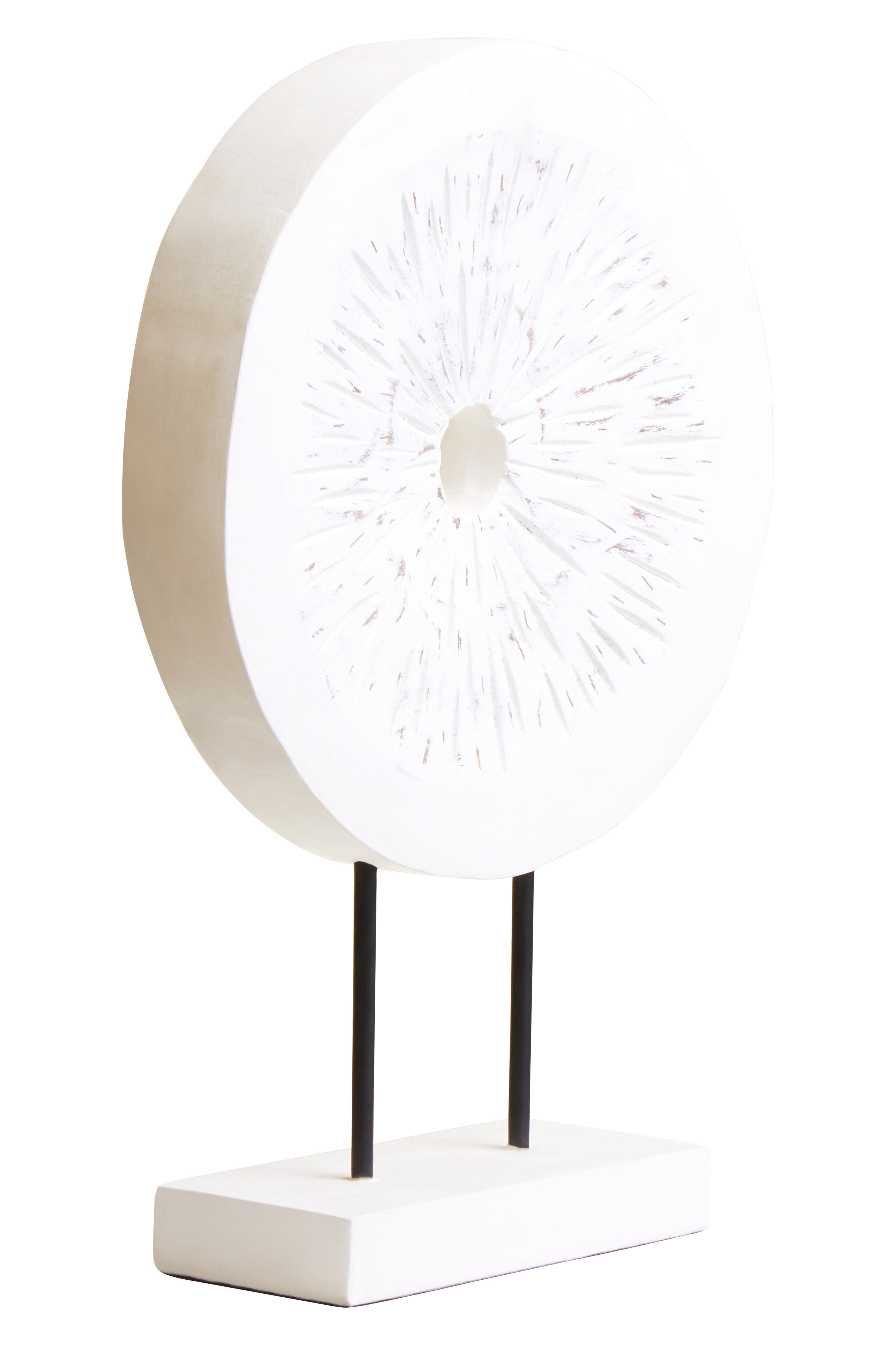 Fidel Kleine Distressed White Mangoholz Skulptur
