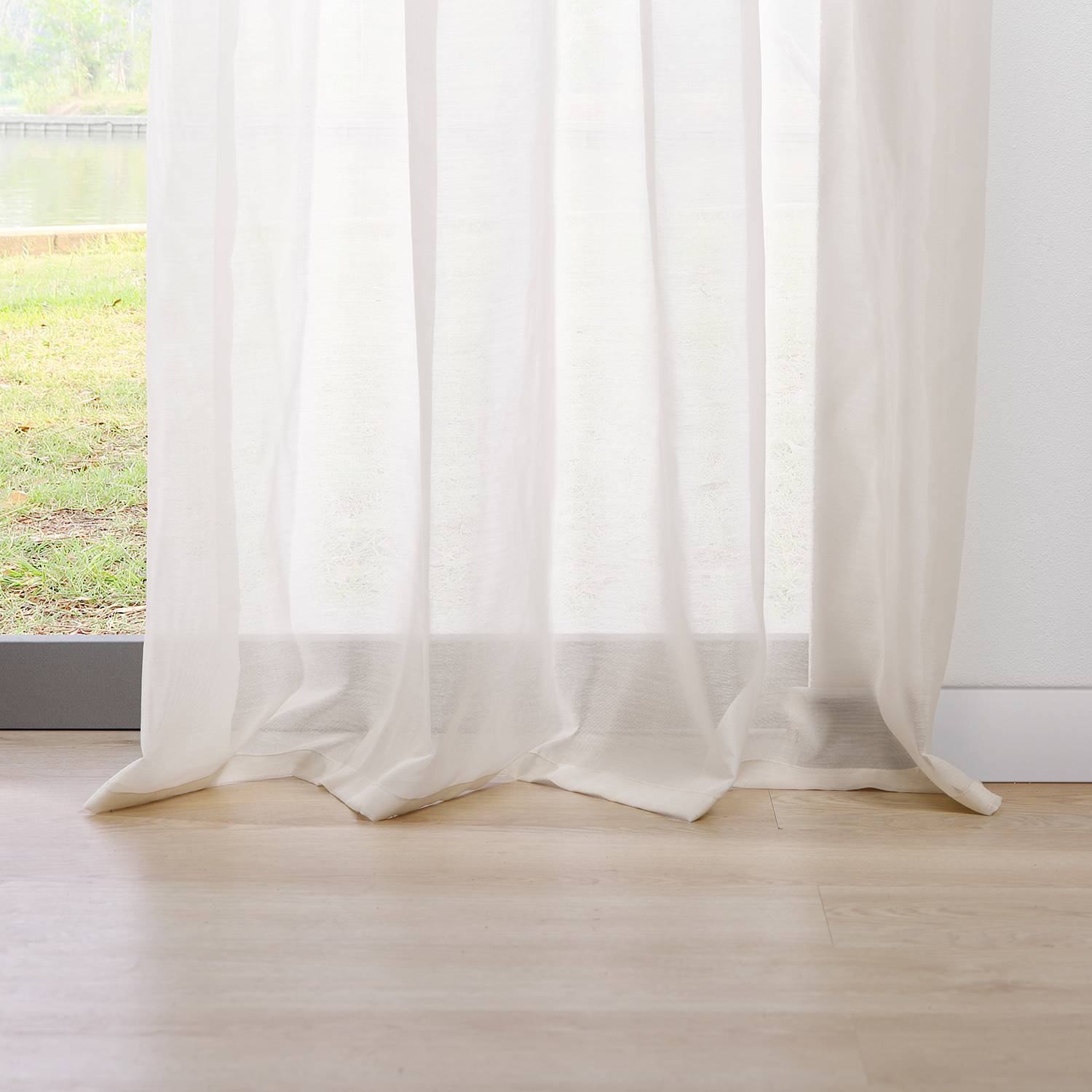 Ösenschal Pure Polyester Ecru 135 x 300 cm