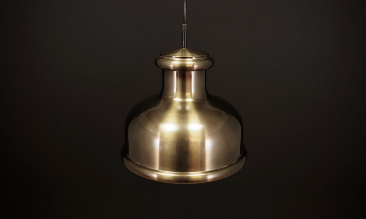 Vintage pendant lamp metal gold 1970s