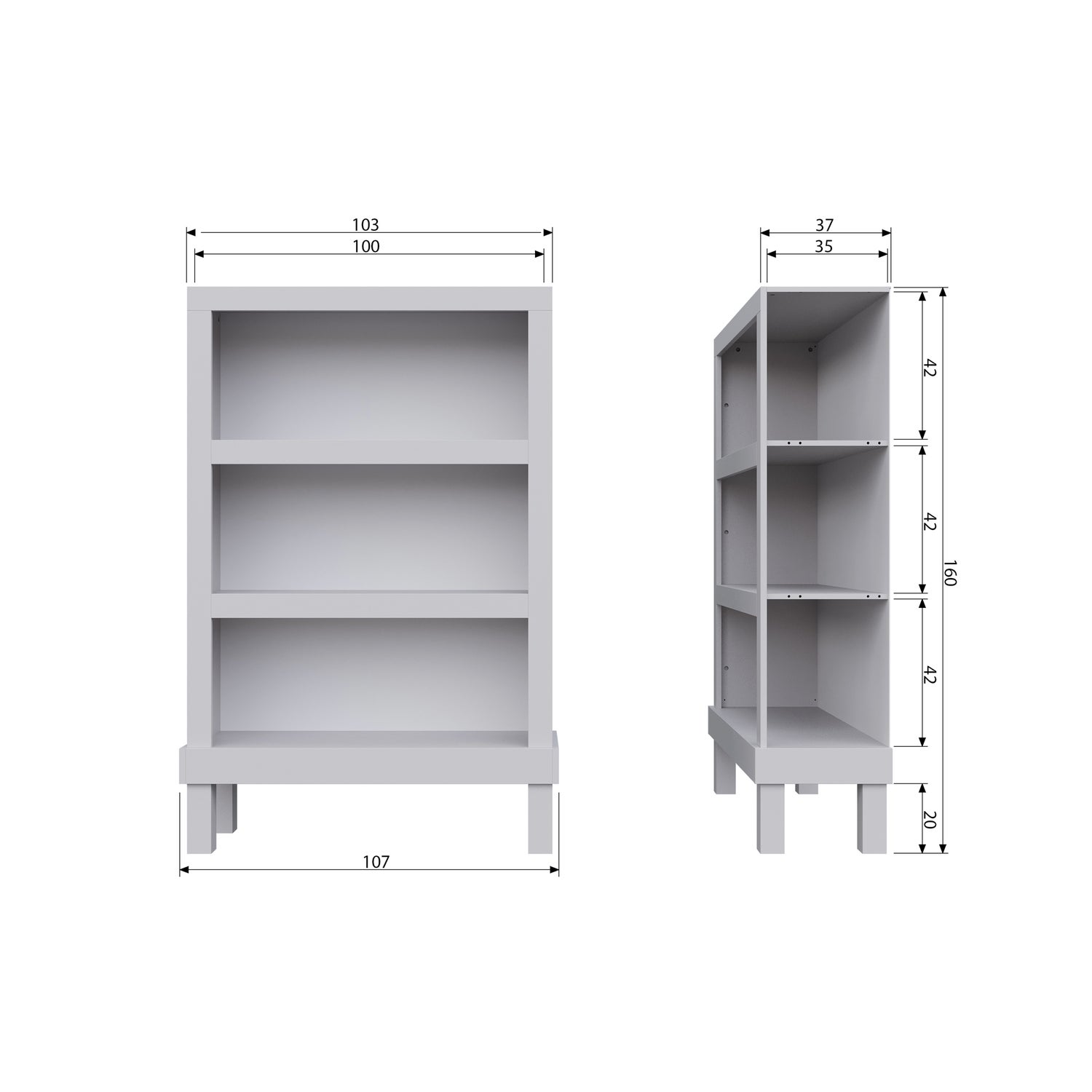 Bonk Schrank Holz Nebelgrau