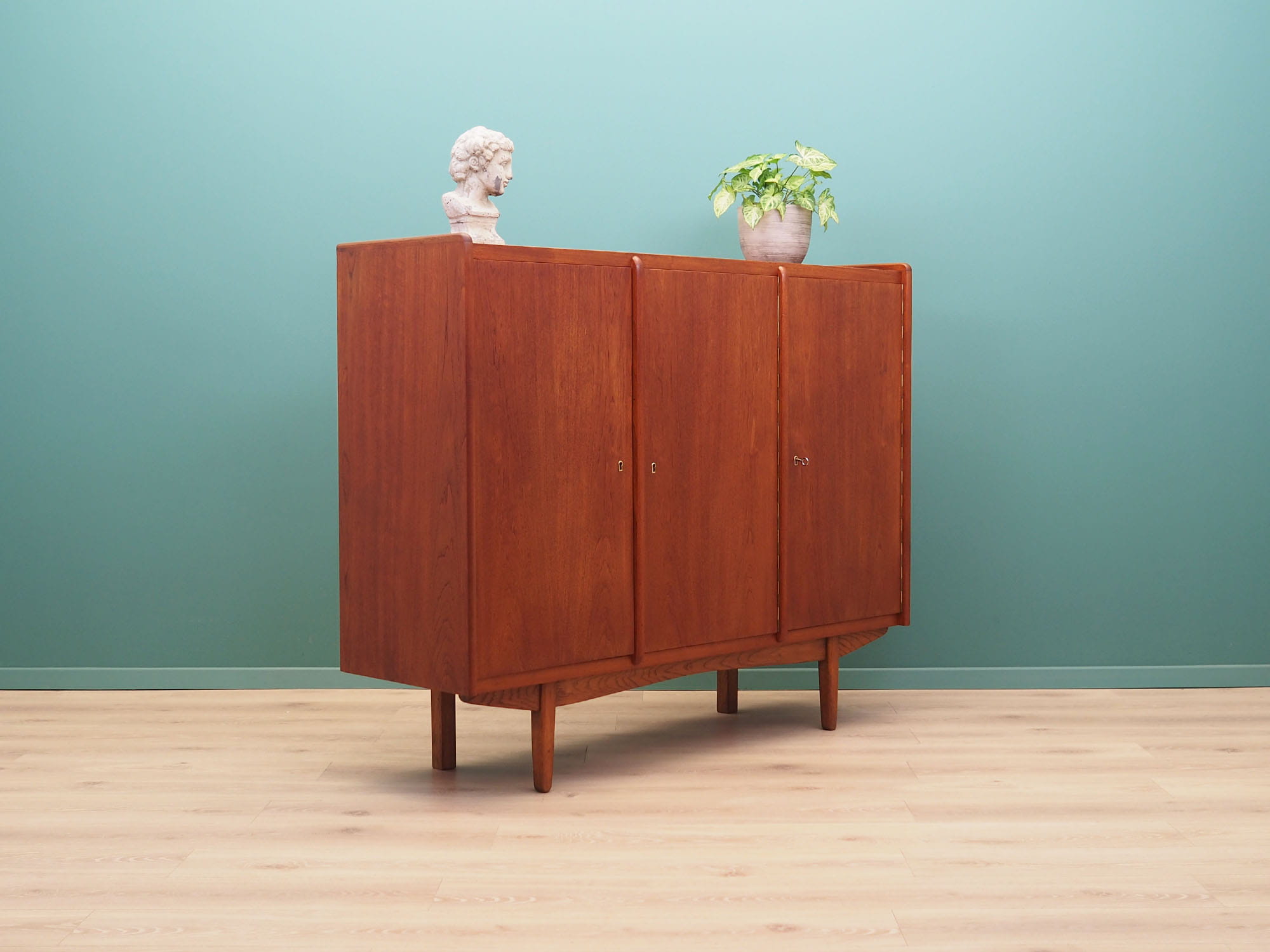 Vintage Highboard Teakholz Braun 1960er Jahre