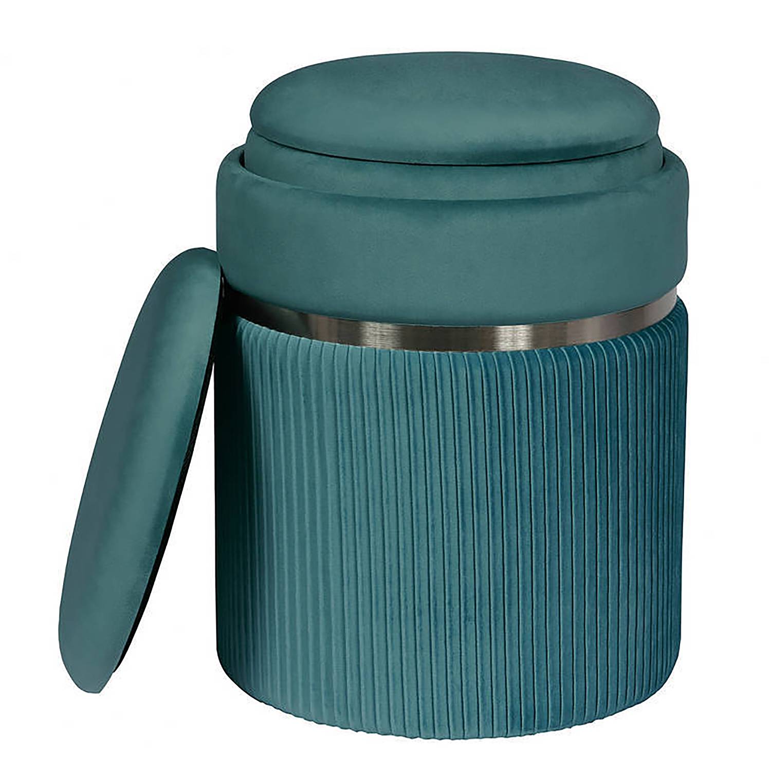 2x Hocker Zora Samt Petrol