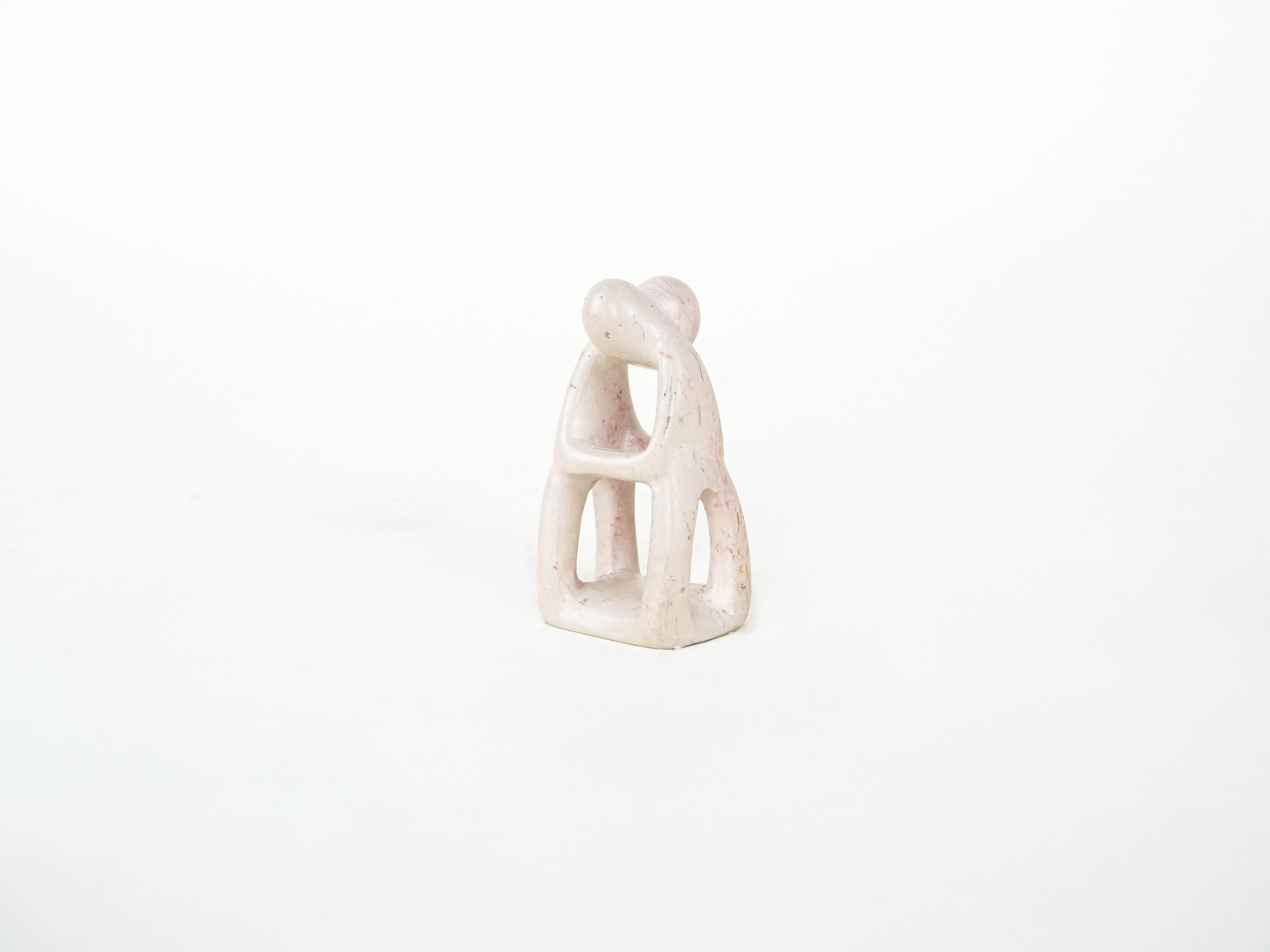 Abstrakte Skulptur Creme 1980er Jahre