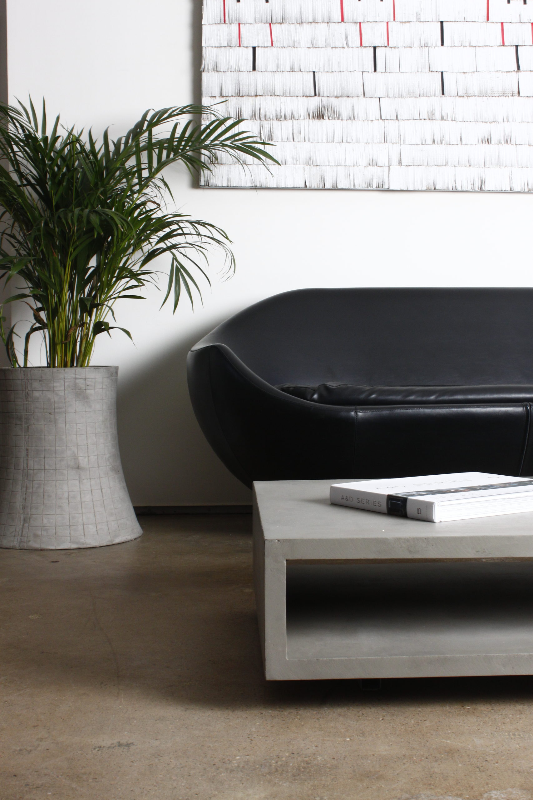 Monobloc Couchtisch Faserbeton Grau