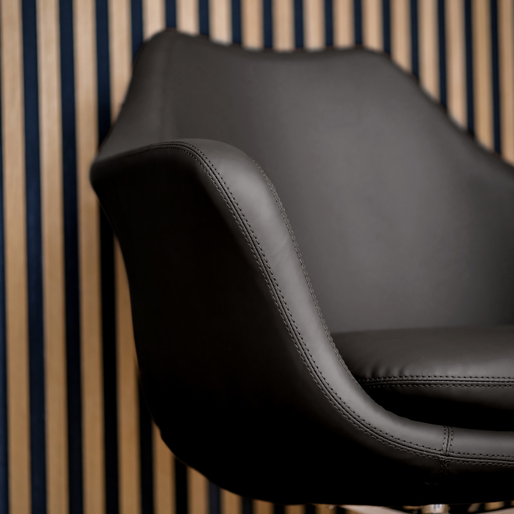 ARTEMIA Swivel Armchair Faux Leather Black