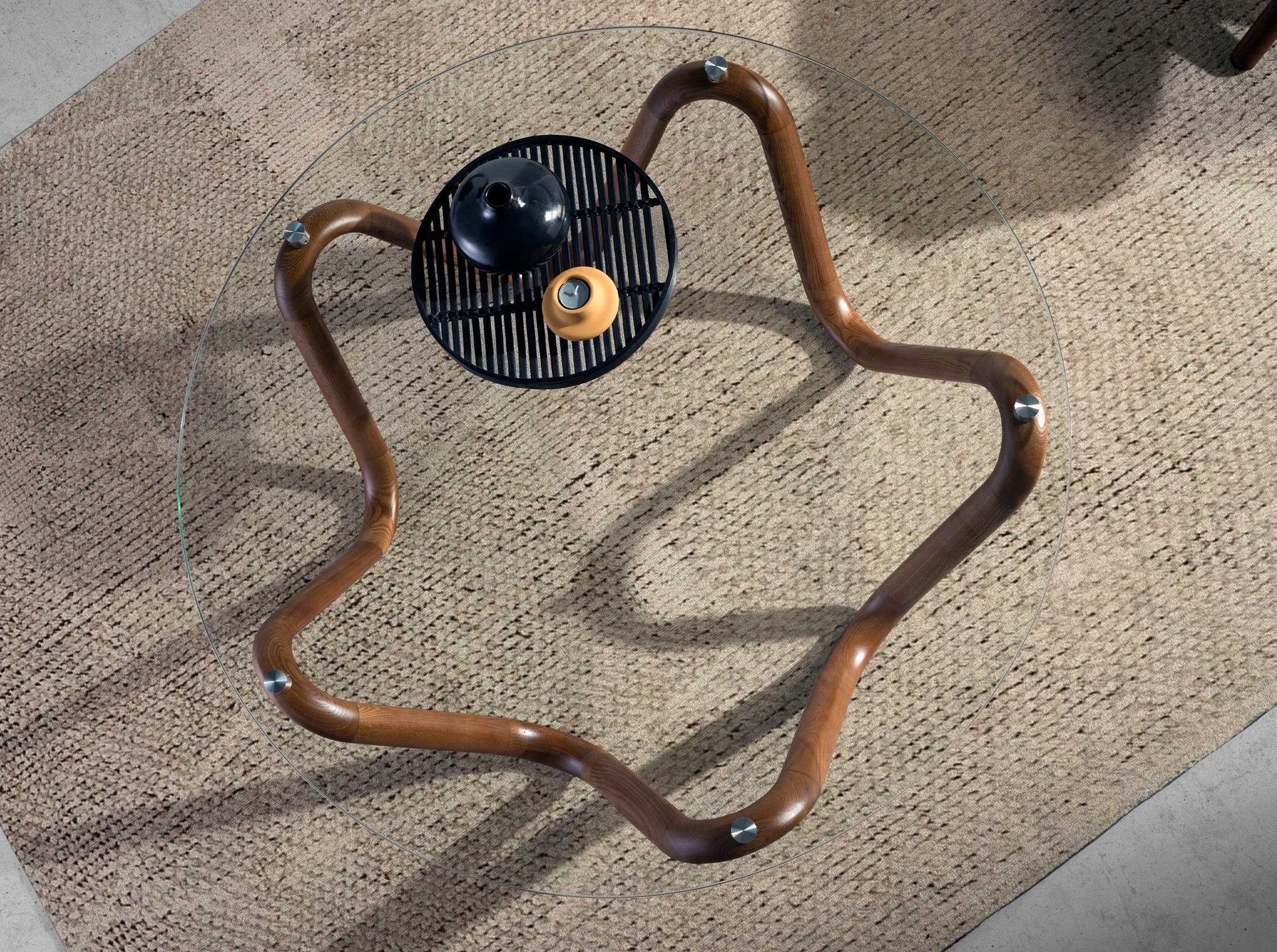 Coffee table 2124 Walnut wood Glass Brown