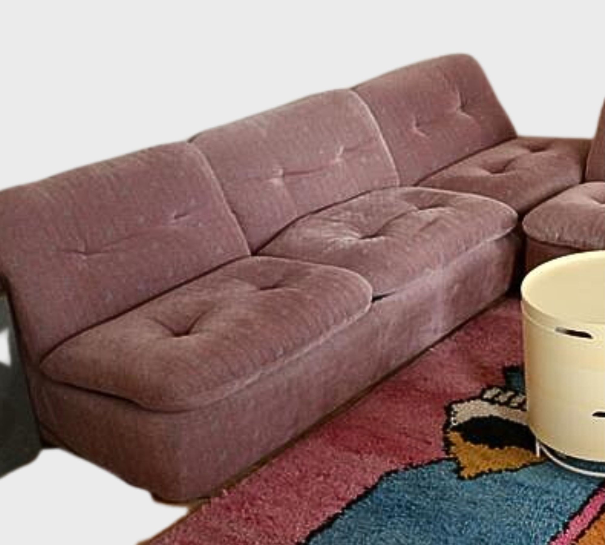 Sofa 3-Sitzer Baumwolle Rosa