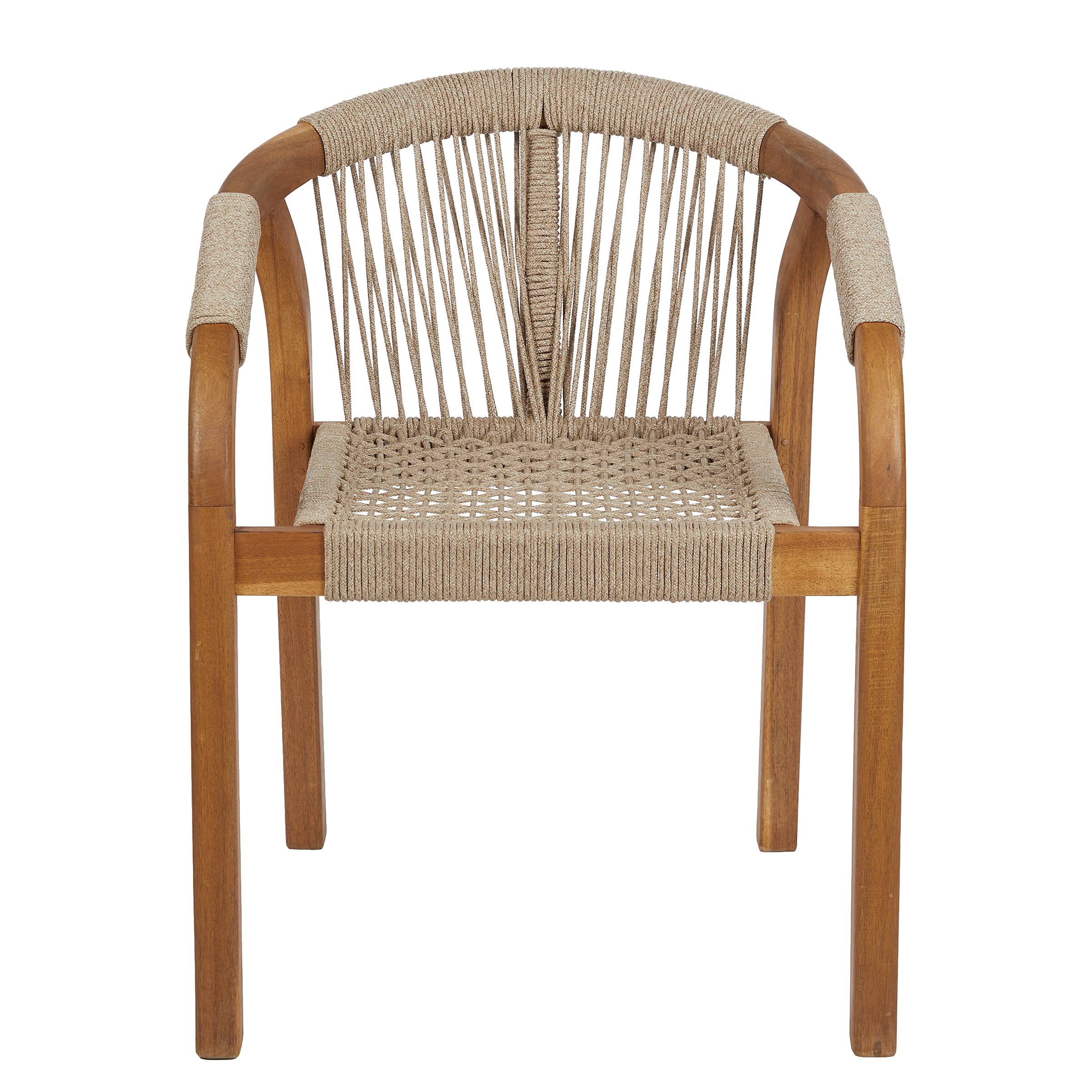 Garden chair BAYONNE set of 2 acacia wood beige