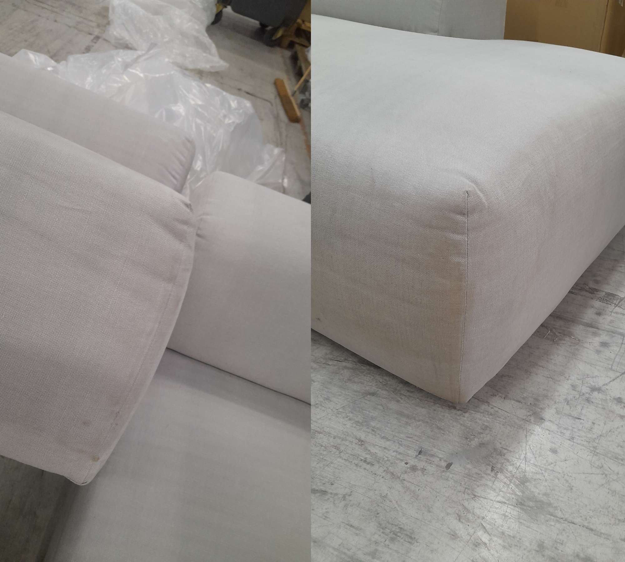 Pyllow Ecksofa Webstoff Sandgrau