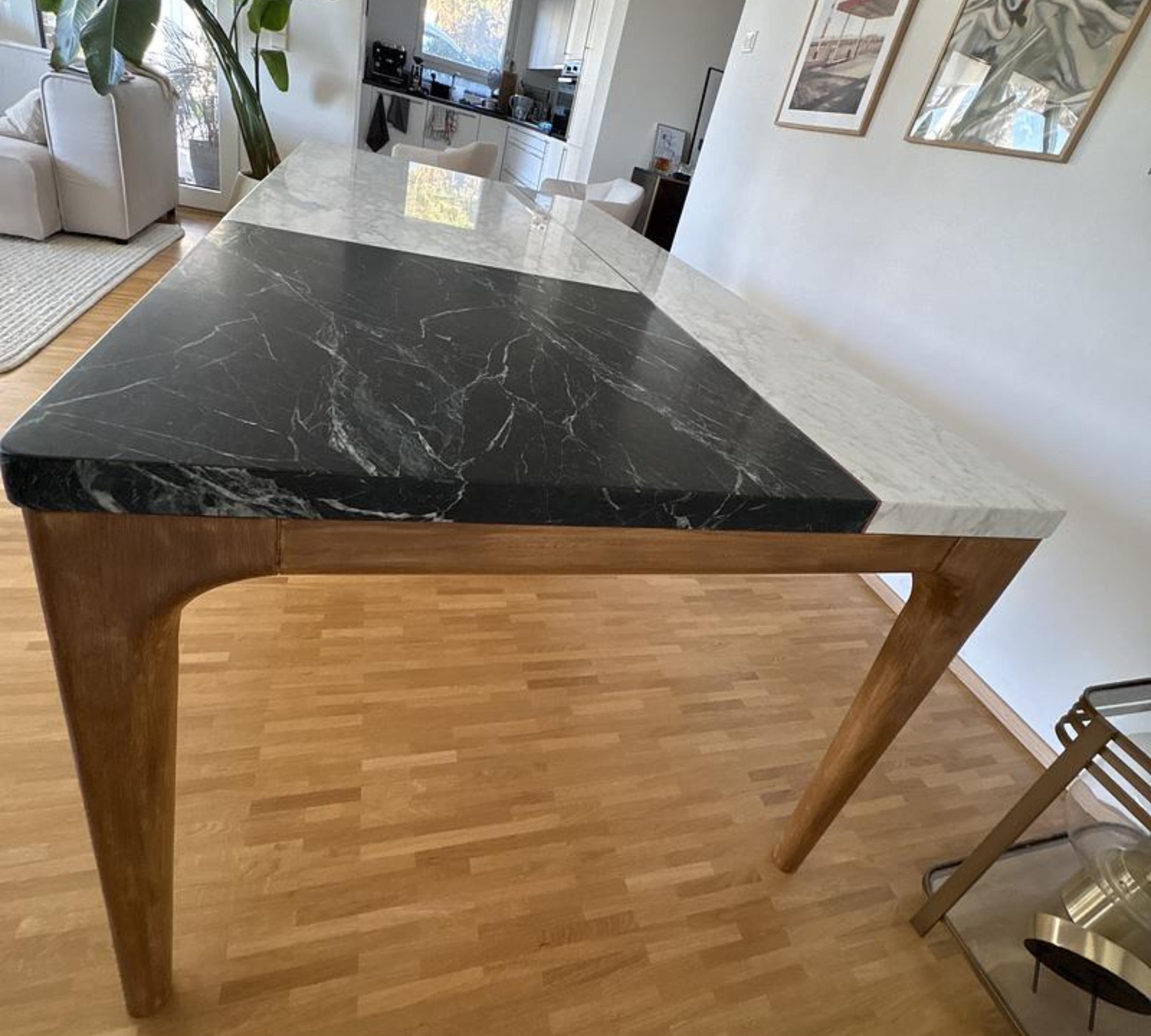 Rechteckiger Tisch Marmor Eichenholz