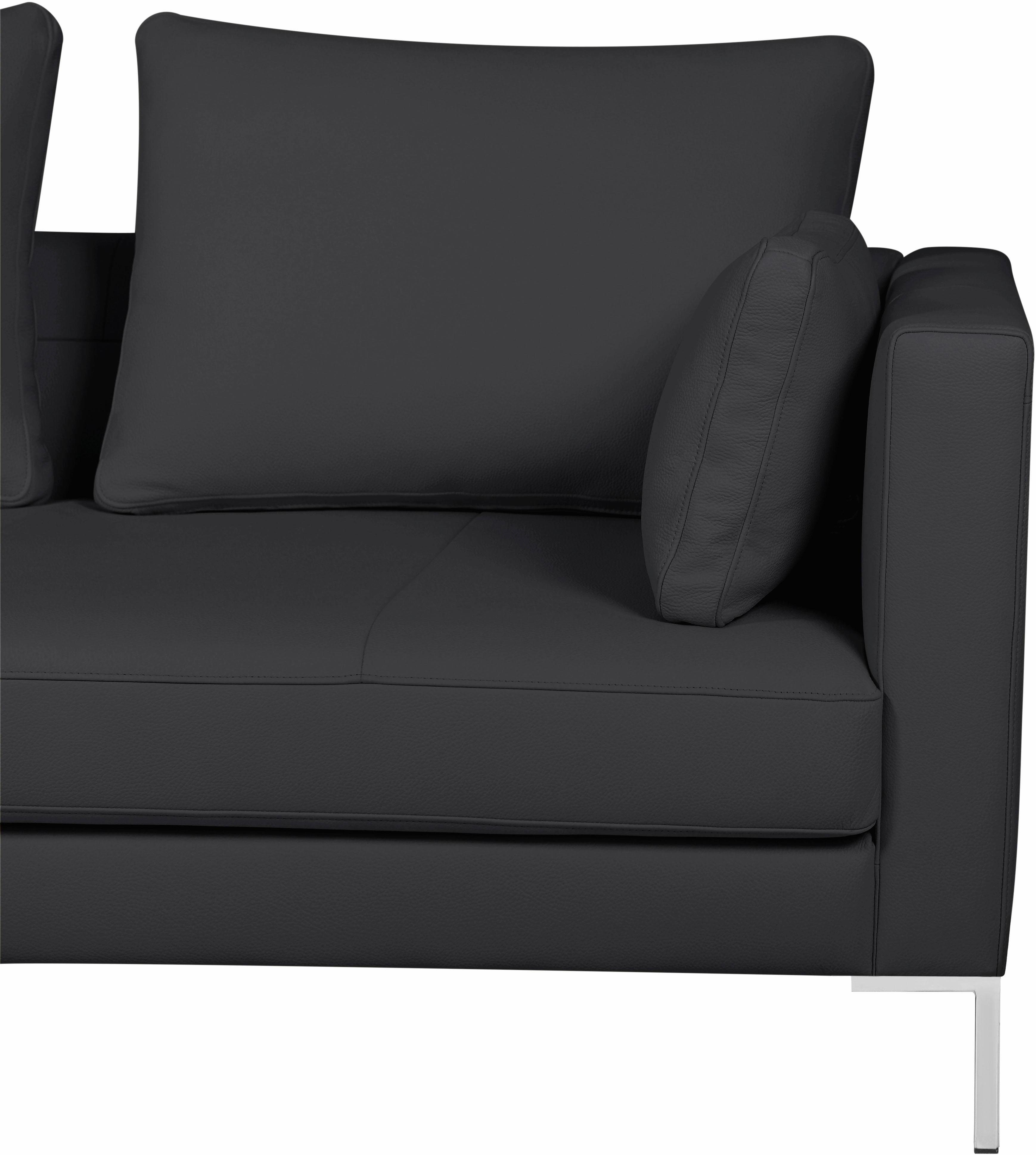 Marinus Sofa 2-Sitzer Leder Metall Dunkelgrau