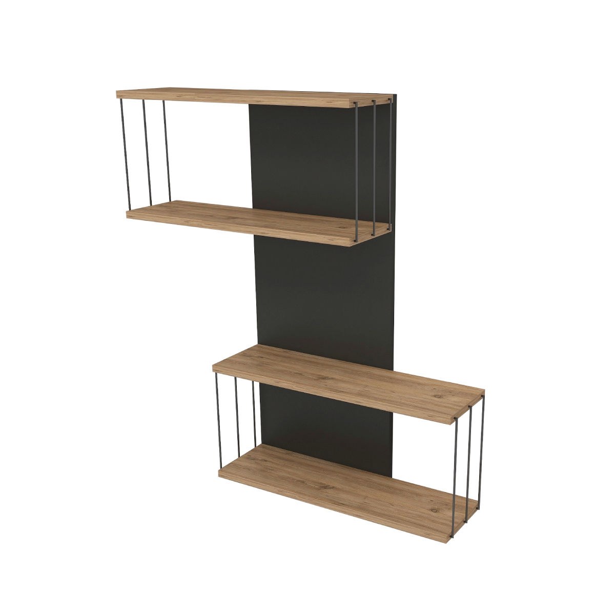 Destan Wooden Shelf Wood Veneer Anthracite