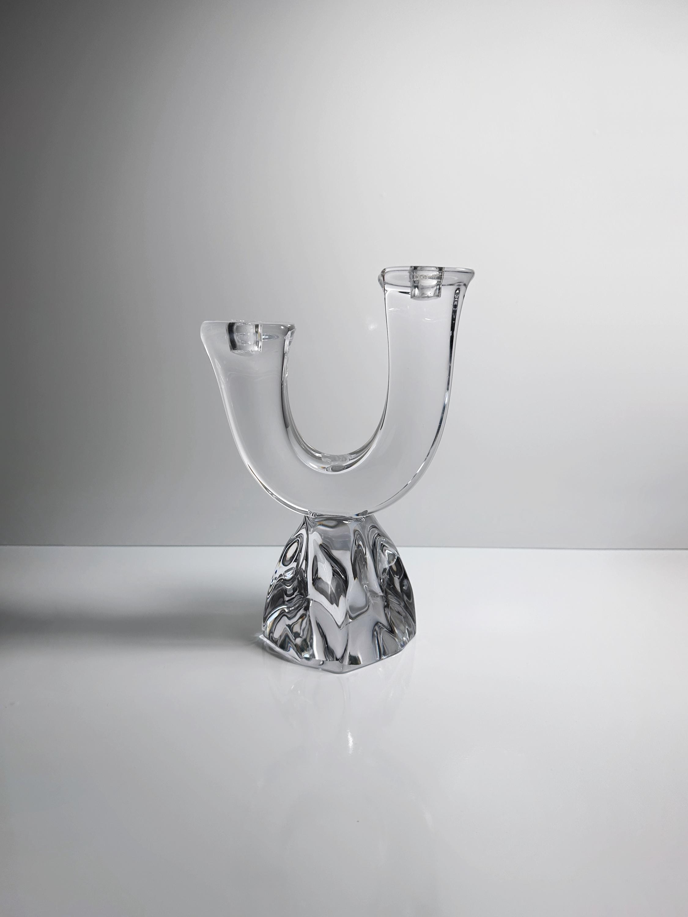 Vintage candle holder crystal France 1960s