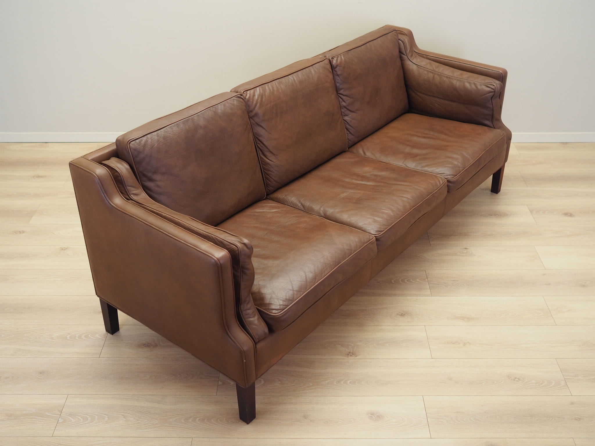 Vintage Sofa Leder Braun 1970er Jahre
