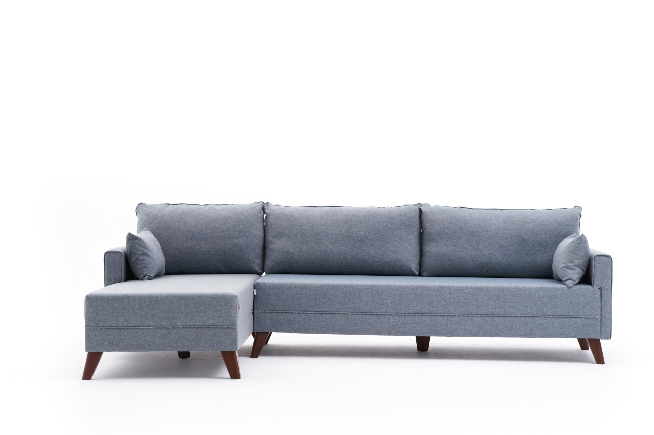 Bella Sofa Récamiere Links Blau