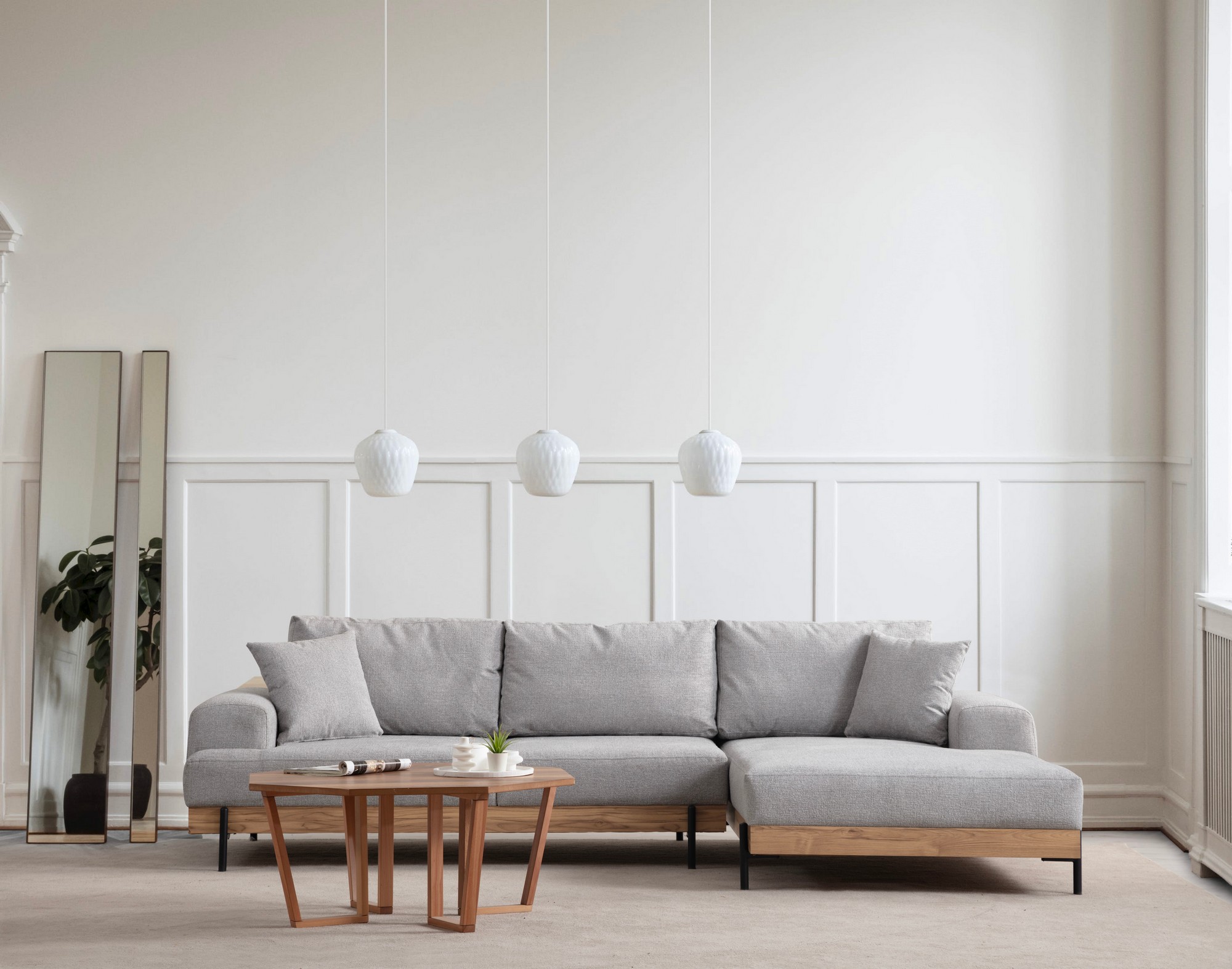 Eti Ecksofa Rechts Grau