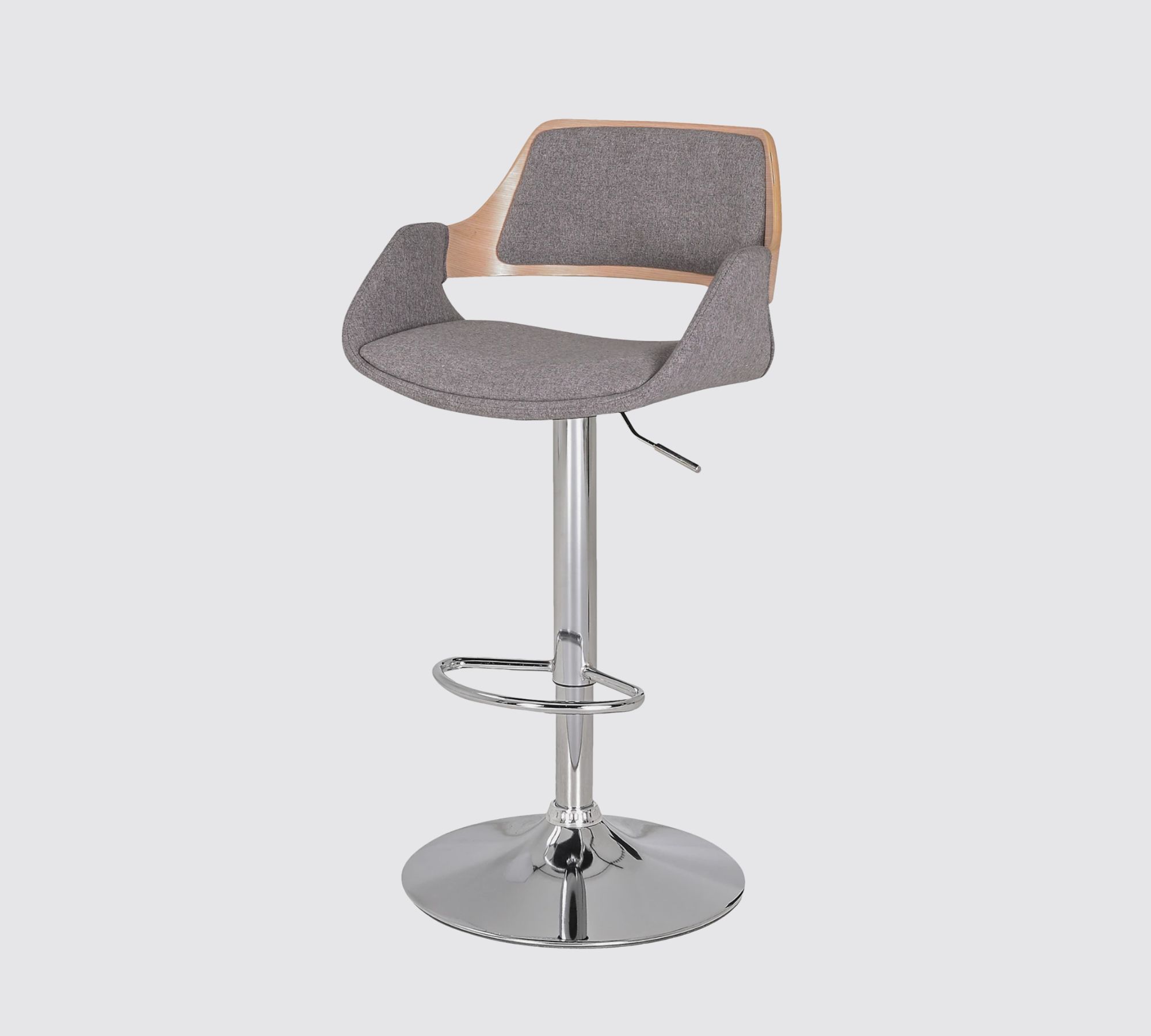 Bar stool veneer and fabric grey