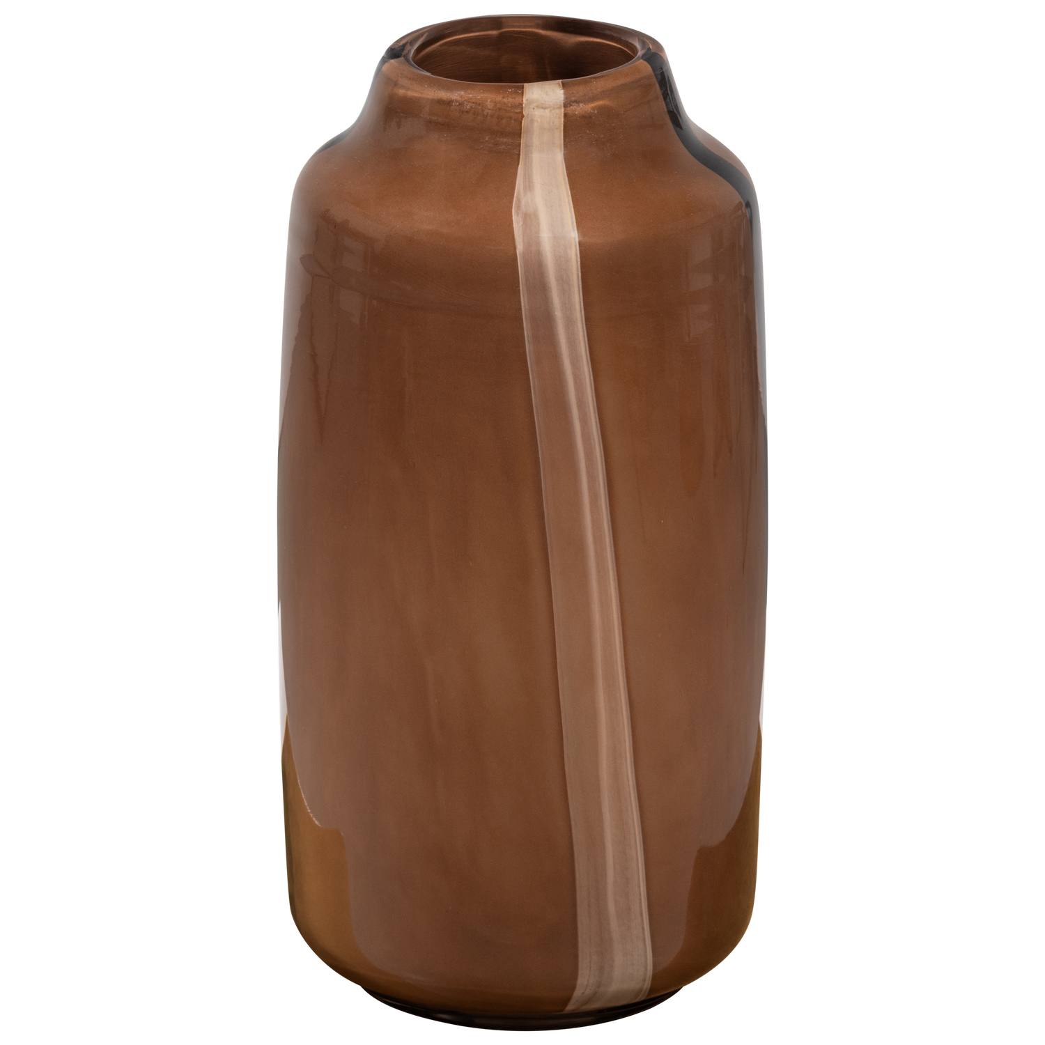 Selena Vase Glas Braun mit Streifen