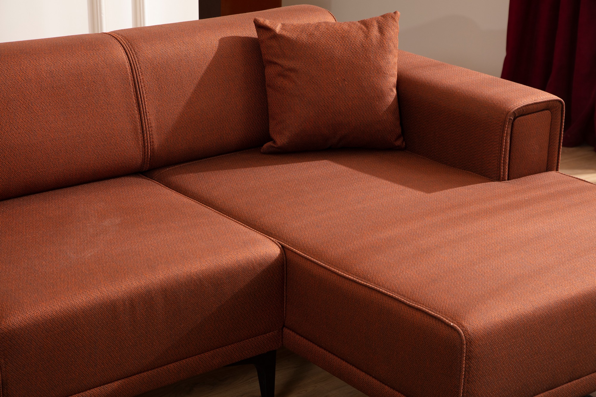 Horizon Ecksofa Rechts Rot
