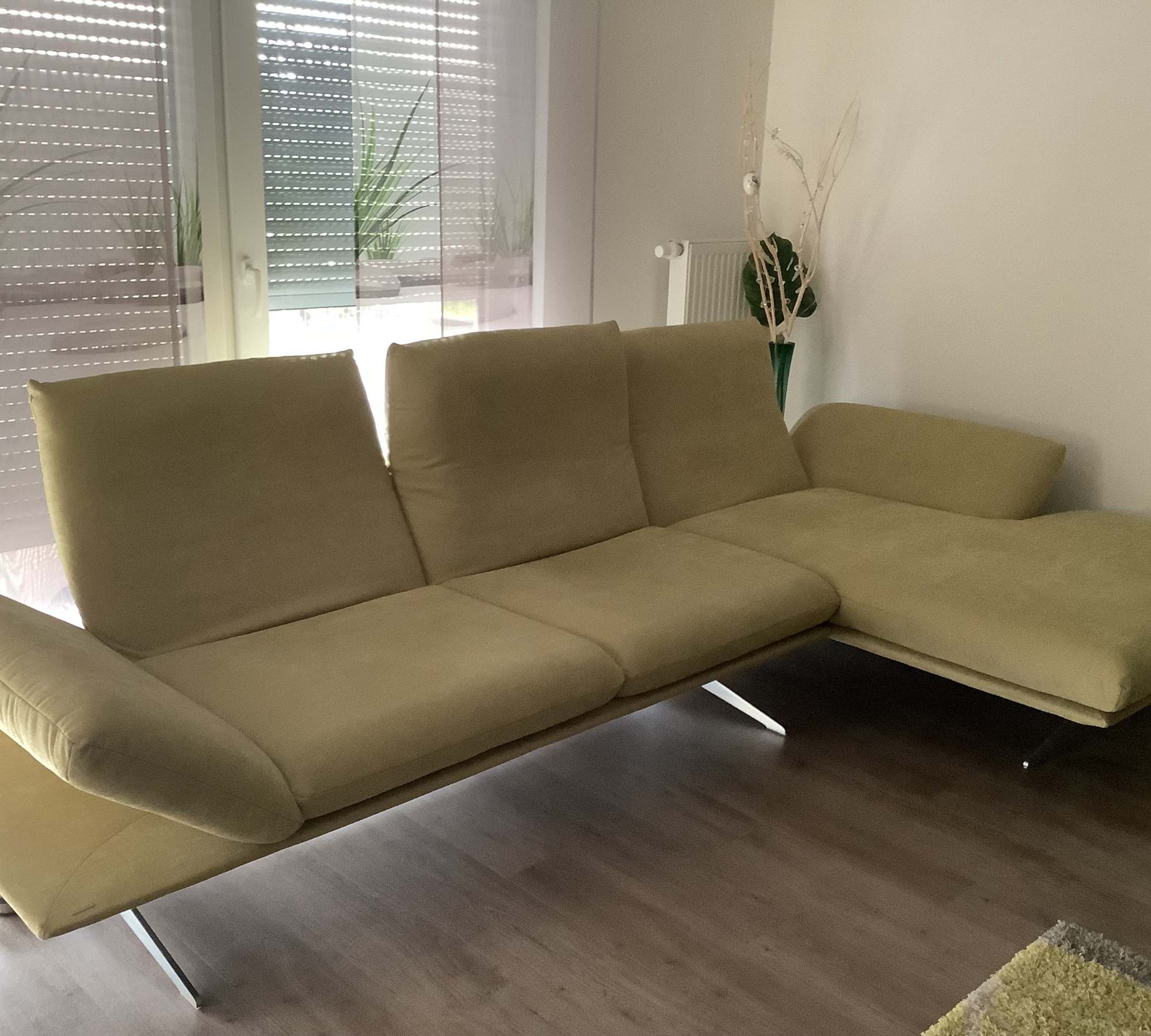 Francis Sofa Récamiere Rechts Textil Metall Grün