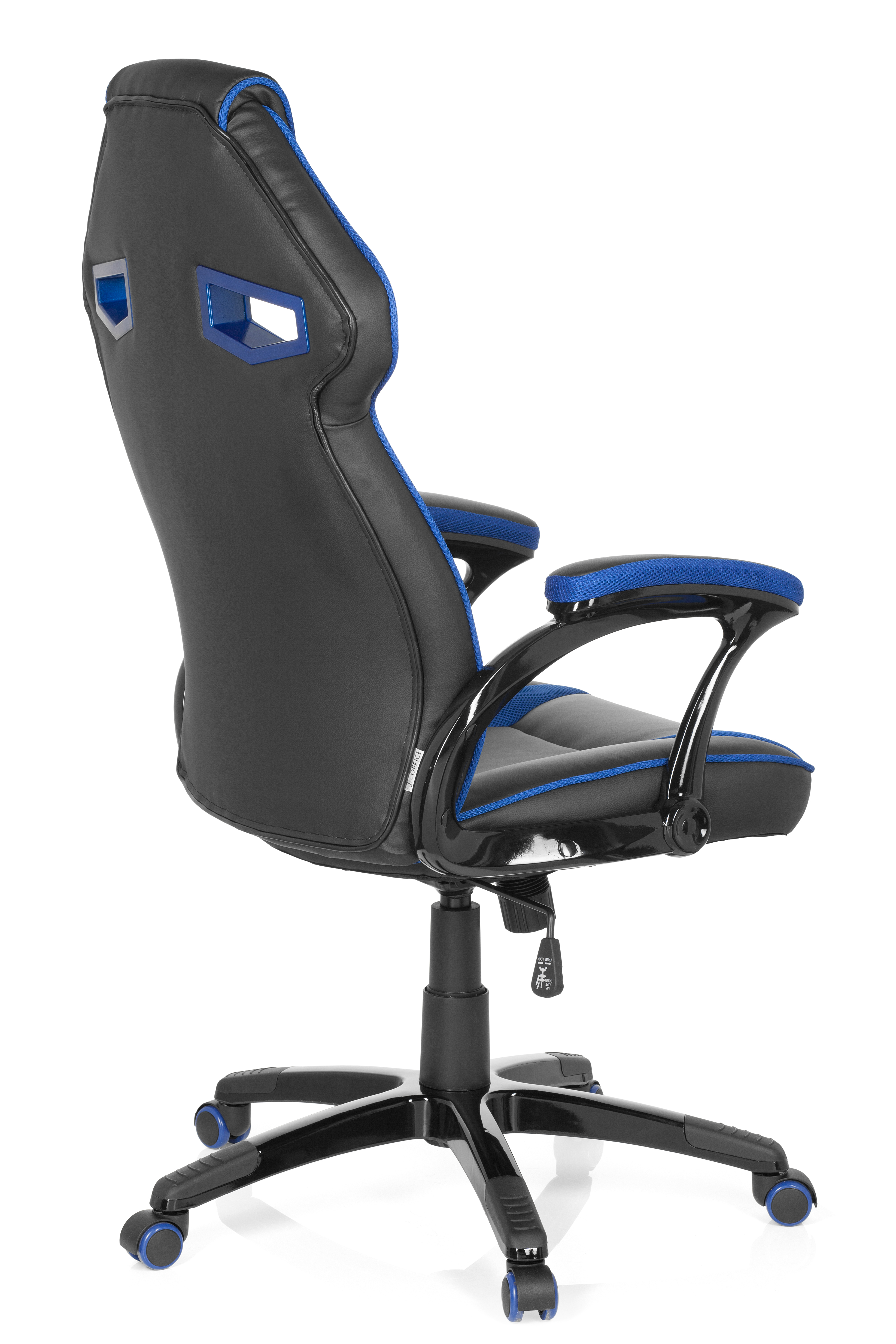 Gaming Bürostuhl Kunstleder Schwarz Blau